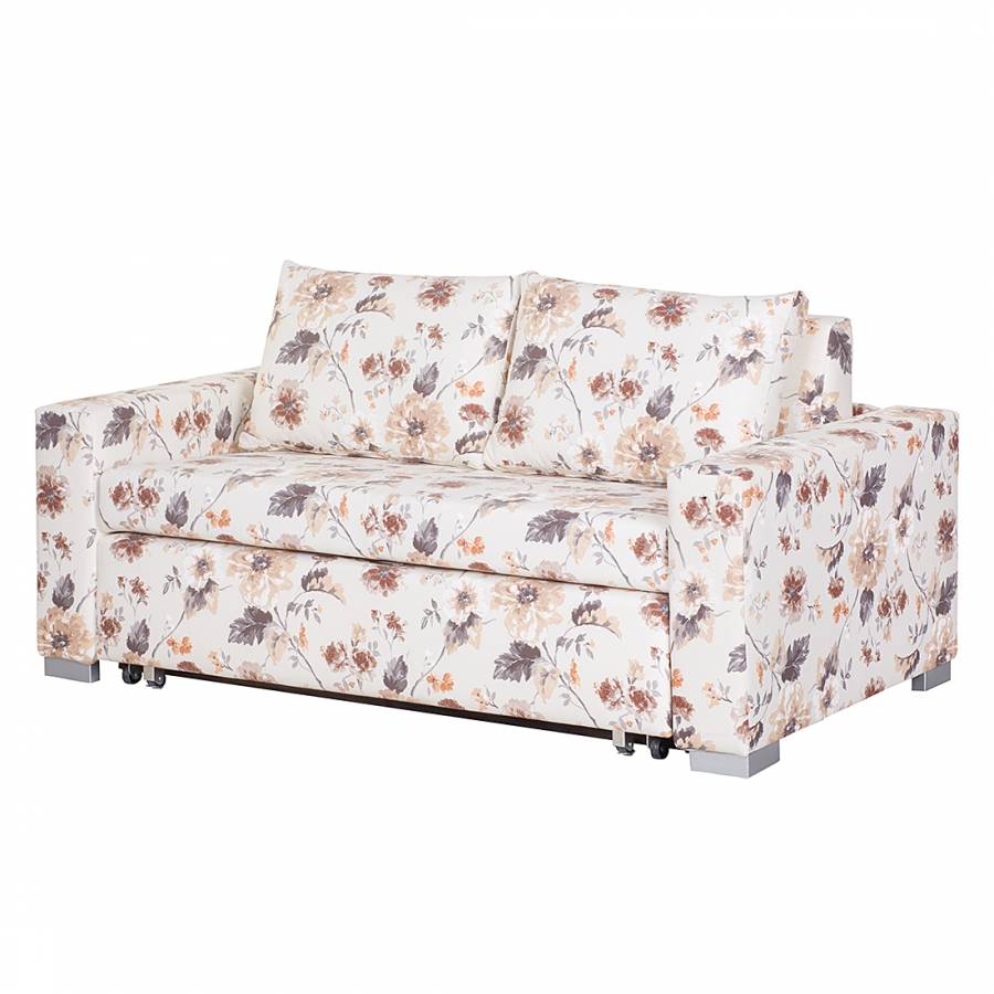 home24 mooved Schlafsofa Latina VIII 2-Sitzer Beige/Braun Webstoff 170x90x90 cm mit Schlaffunktion und Bettkasten