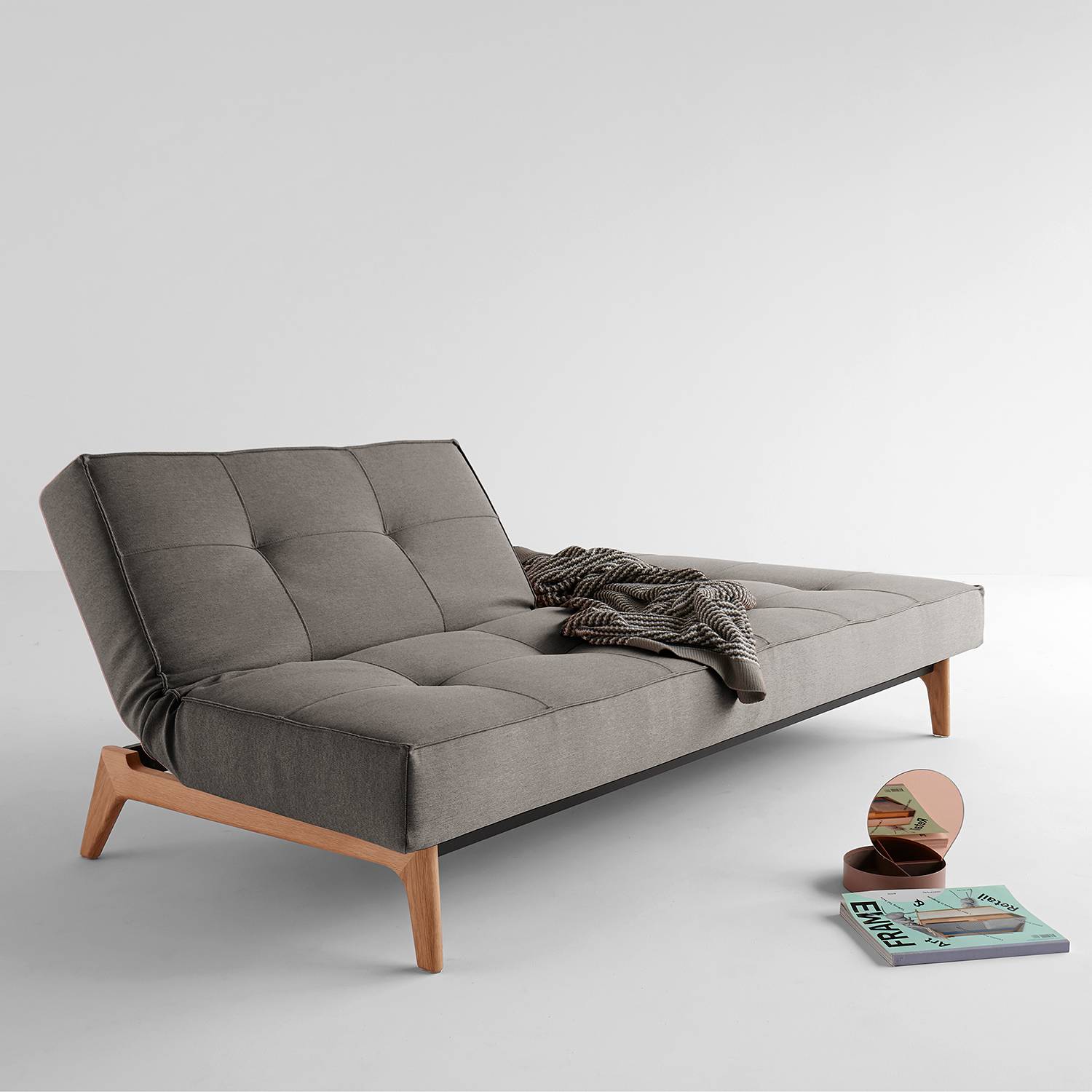 home24 Schlafsofa Splitback Eik Webstoff