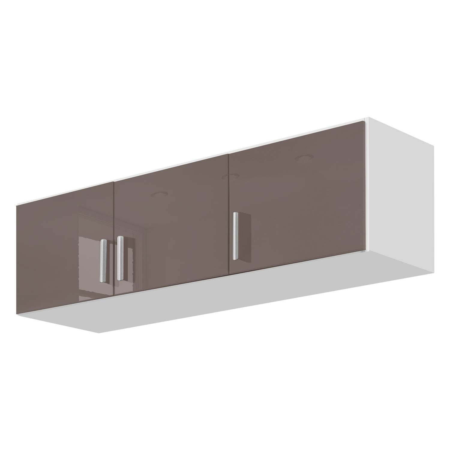 goedkoop Kast opzetstuk Celle Alpinewit hoogglans lavagrijs 136cm 3 deurs Rauch Packs