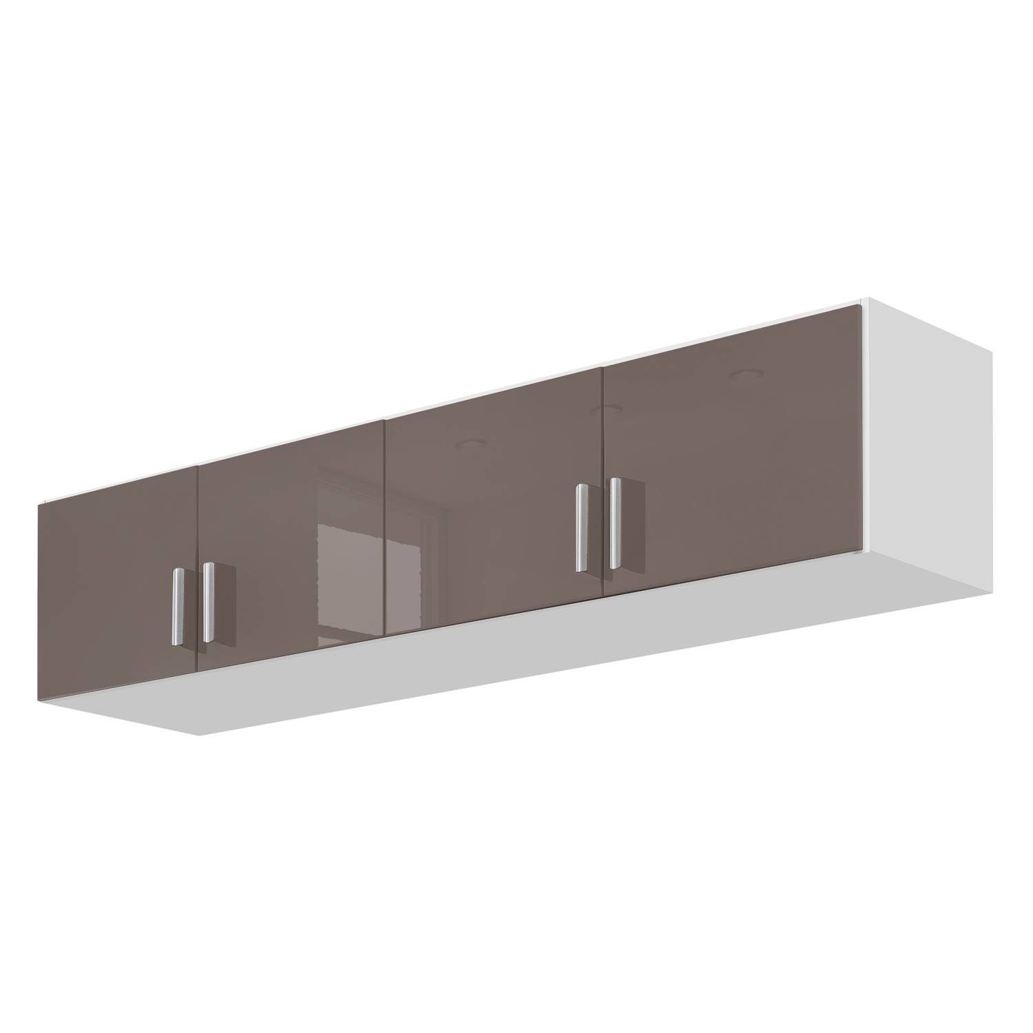 goedkoop Kast opzetstuk Celle Alpinewit hoogglans lavagrijs 181cm 4 deurs Rauch Packs