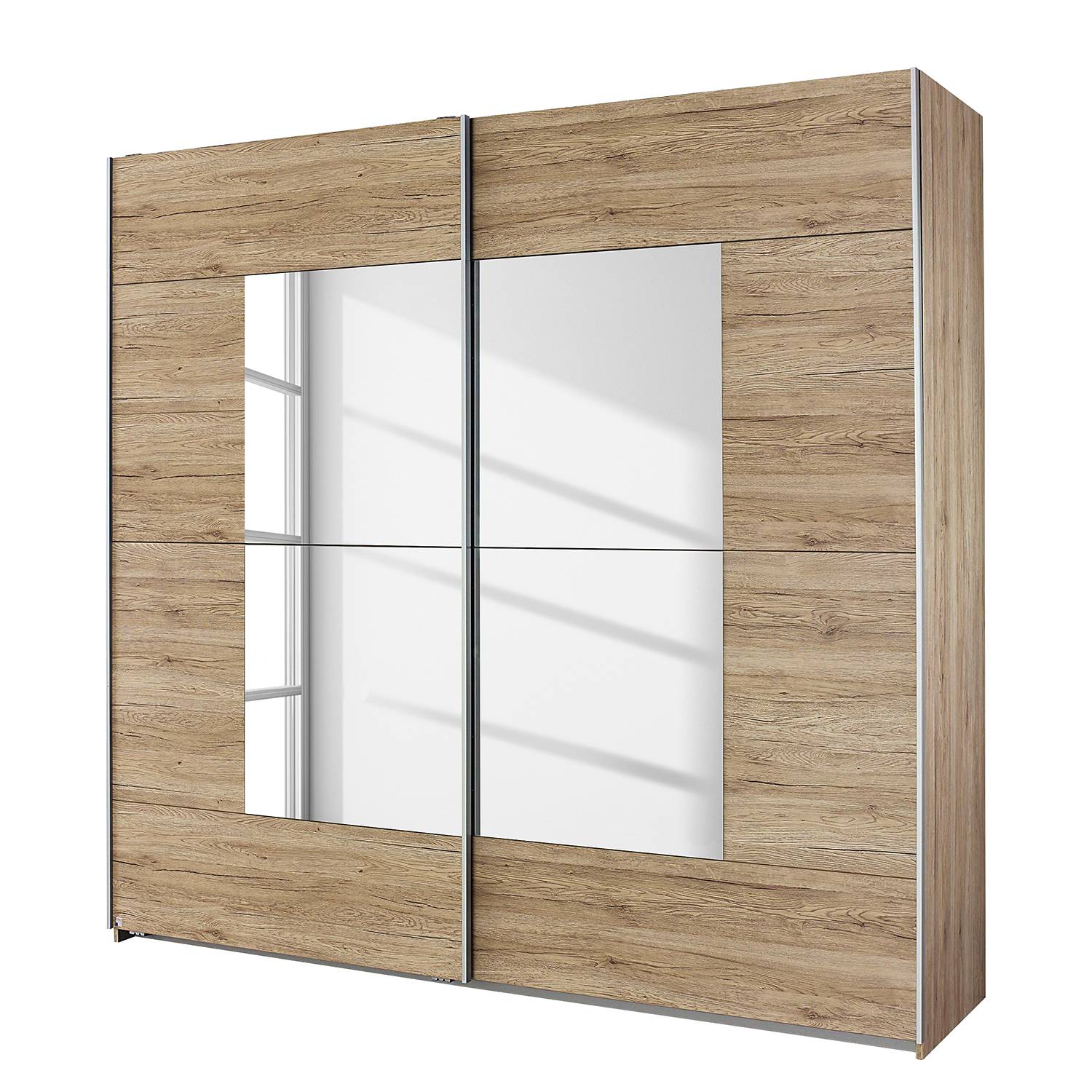goedkoop Schuifdeurkast Crato Lichte San Remo eikenhouten look 175cm 2 deurs Rauch Packs