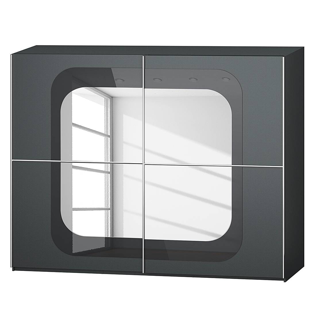 goedkoop Schuifdeurkast Lumos Grafietkleurig basalt 270cm 2 deurs 223cm Rauch Dialog