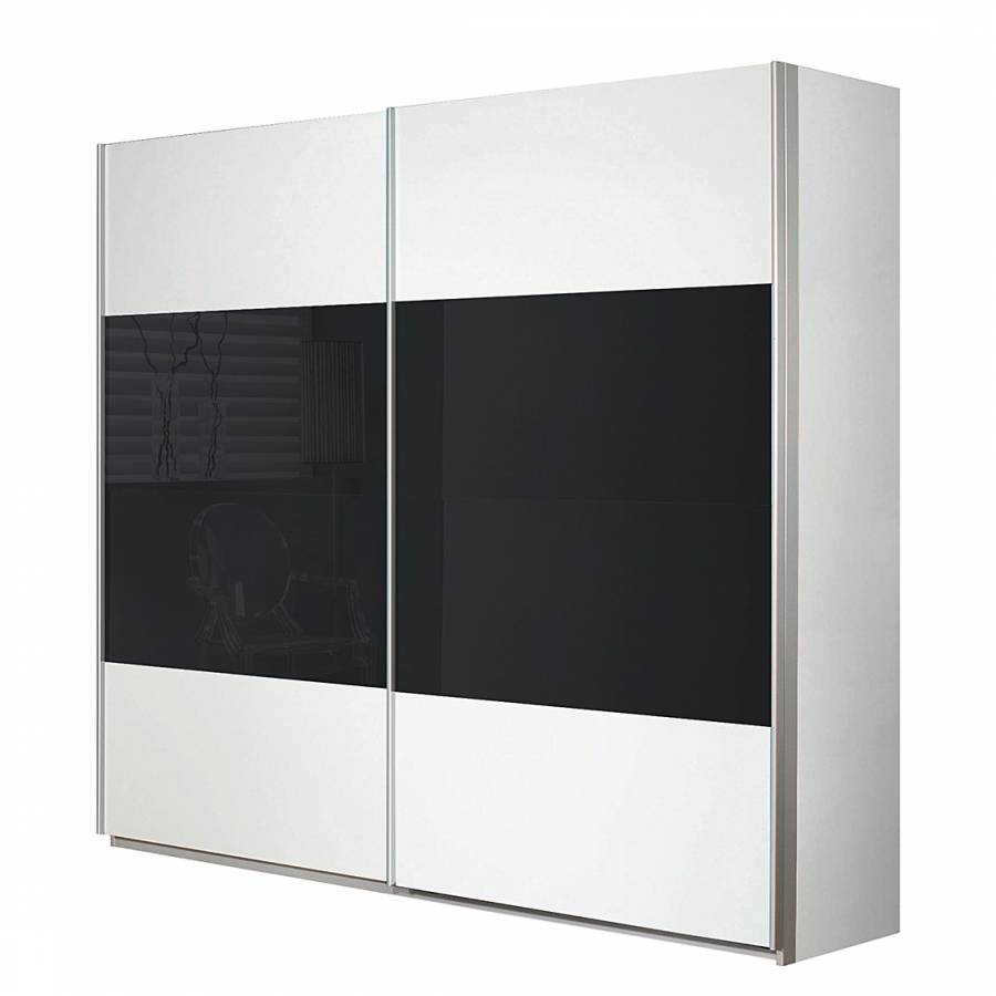 goedkoop Schuifdeurkast Quadra I Alpinewit basaltkleurig glas 271cm 2 deurs 210cm Rauch