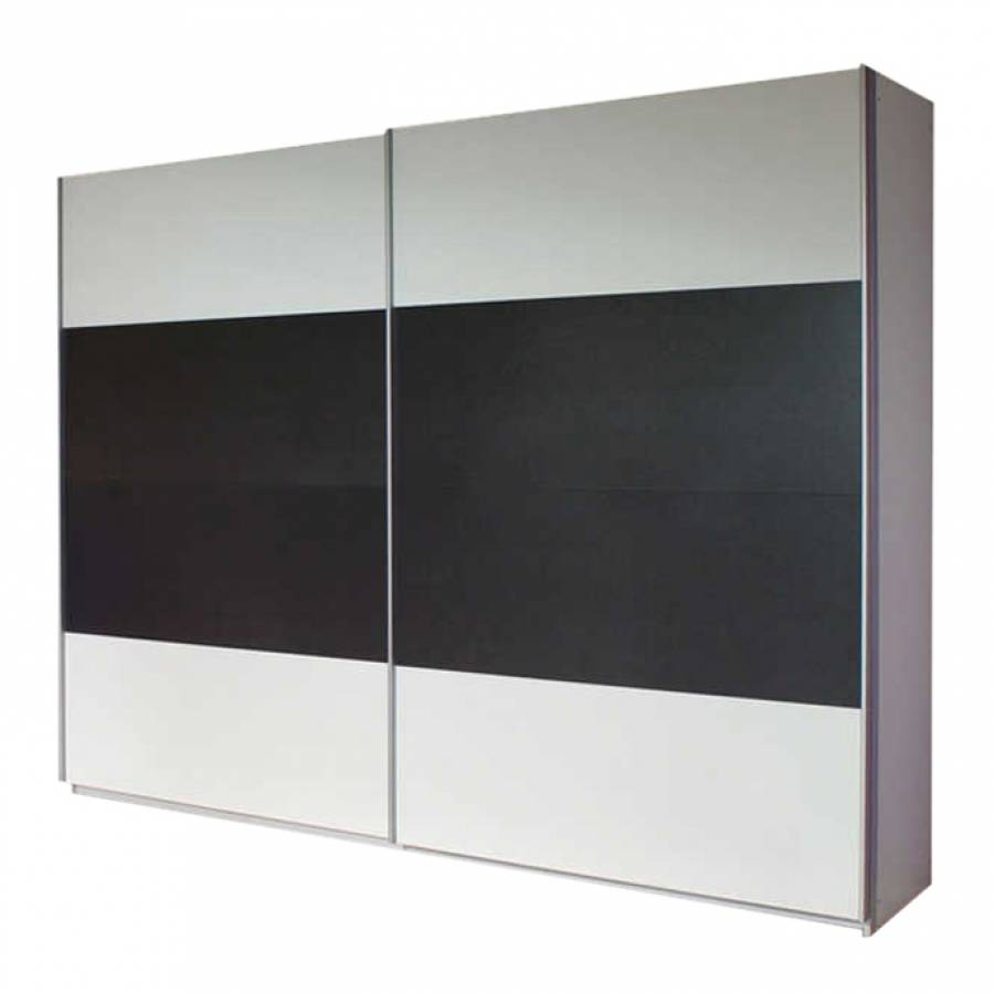 goedkoop Schuifdeurkast Quadra I Alpinewit grijs metallic 271cm 2 deurs 230cm Rauch