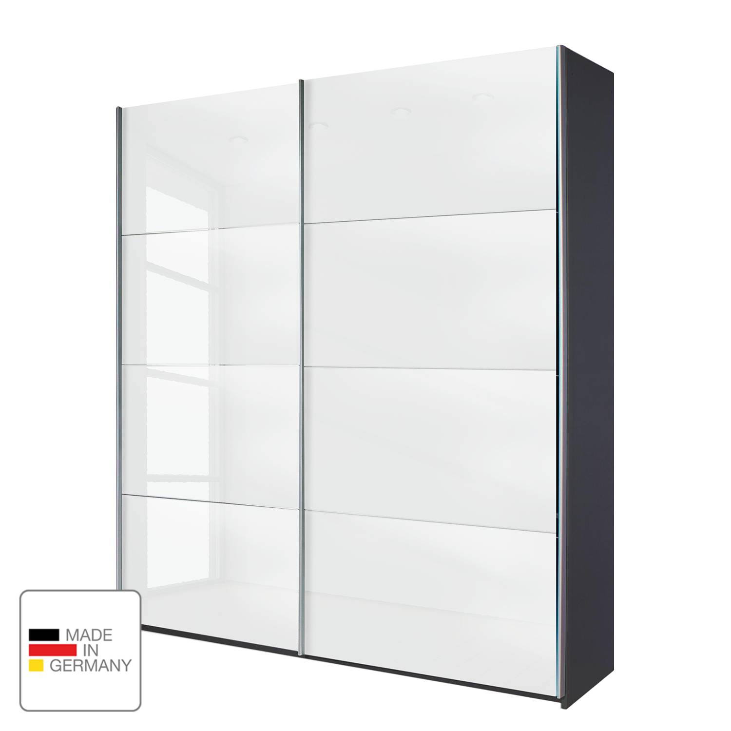 Schwebetürenschrank Quadra | home24.at Best of home Wandregal 226 cm x 24 cm x 20 cm Weiß kaufen