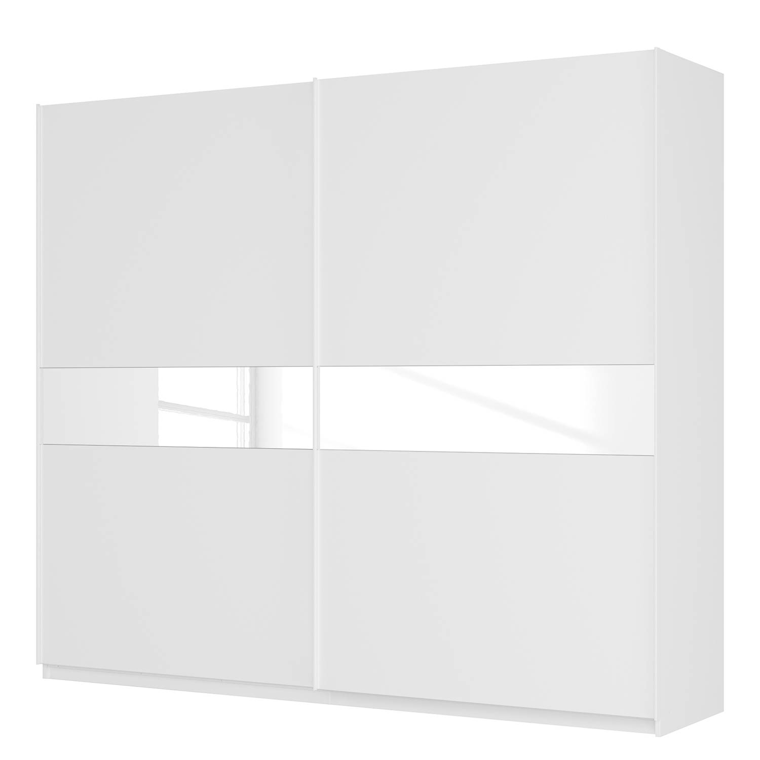goedkoop Zweefdeurkast Skøp alpinewit wit glas 181cm 270cm 2 deurs 236cm Basic Skop