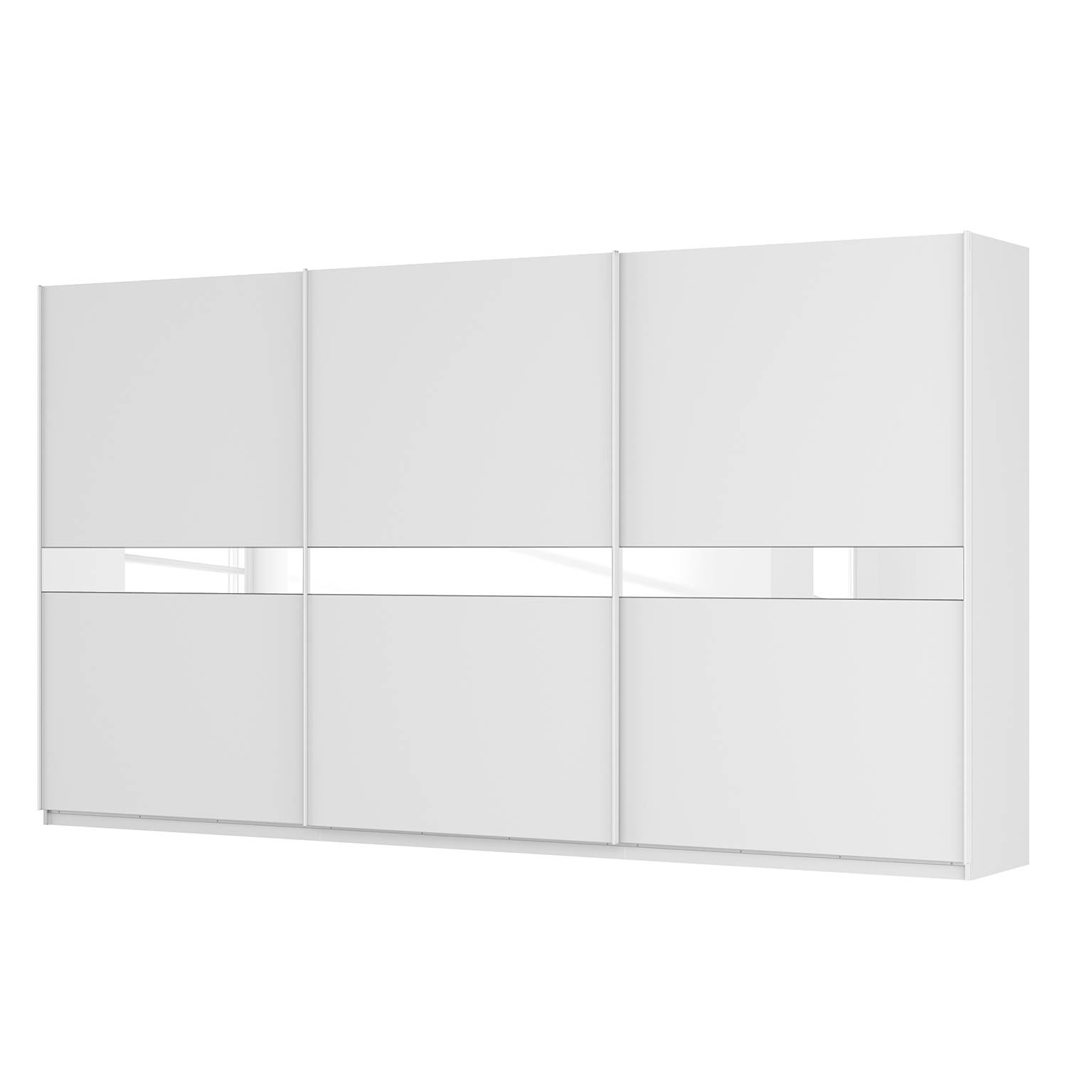 goedkoop Zweefdeurkast Skøp alpinewit wit glas 181cm 405cm 3 deurs 222cm Basic Skop