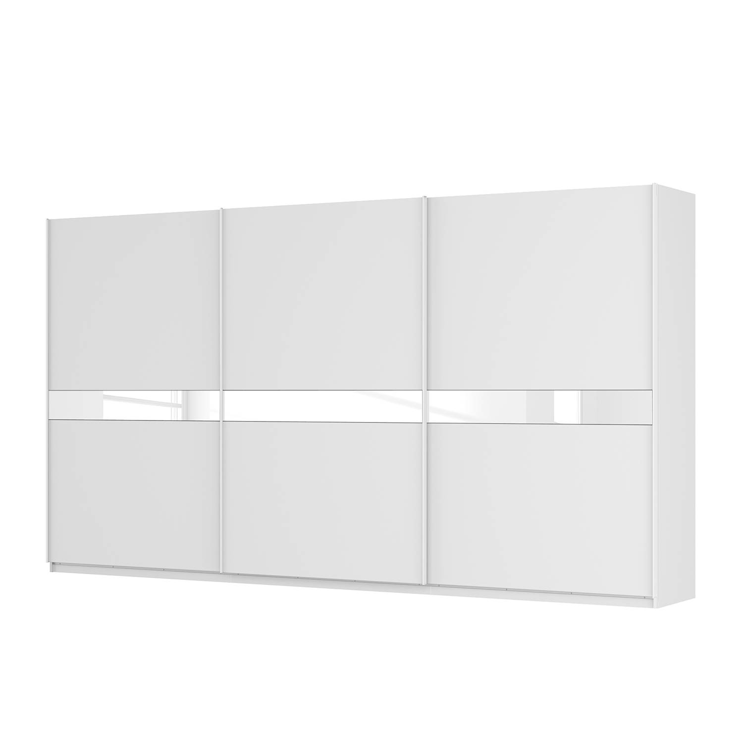 goedkoop Zweefdeurkast Skøp alpinewit wit mat glas 405cm 3 deurs 222cm Premium Skop