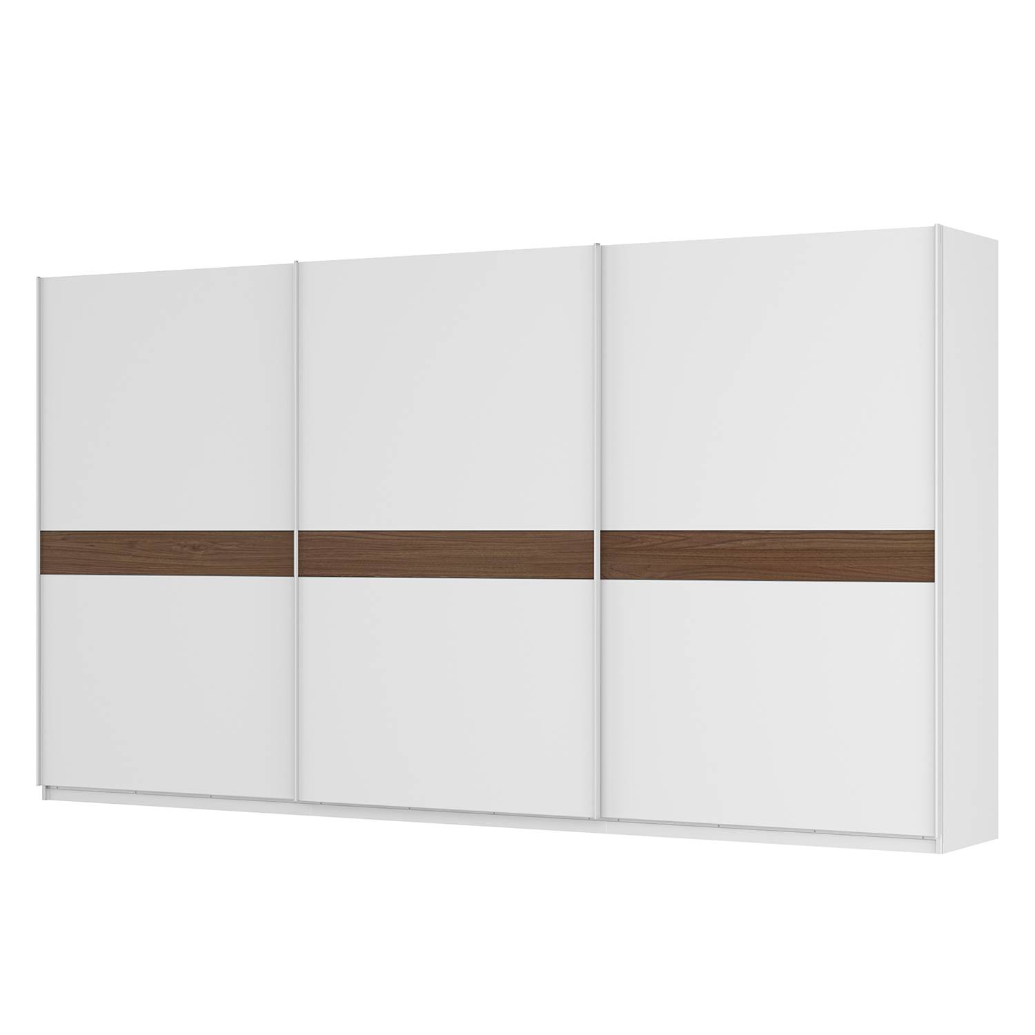 goedkoop Zweefdeurkast Skøp alpinewit notenboomhouten look 405cm 3 deurs 222cm Classic Skop