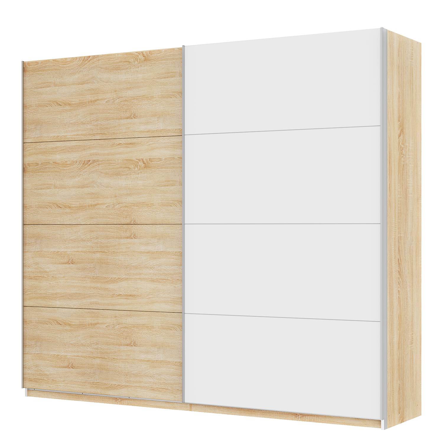 goedkoop Zweefdeurkast Skøp Sonoma eikenhouten look alpinewit 270cm 2 deurs 236cm Comfort Skop