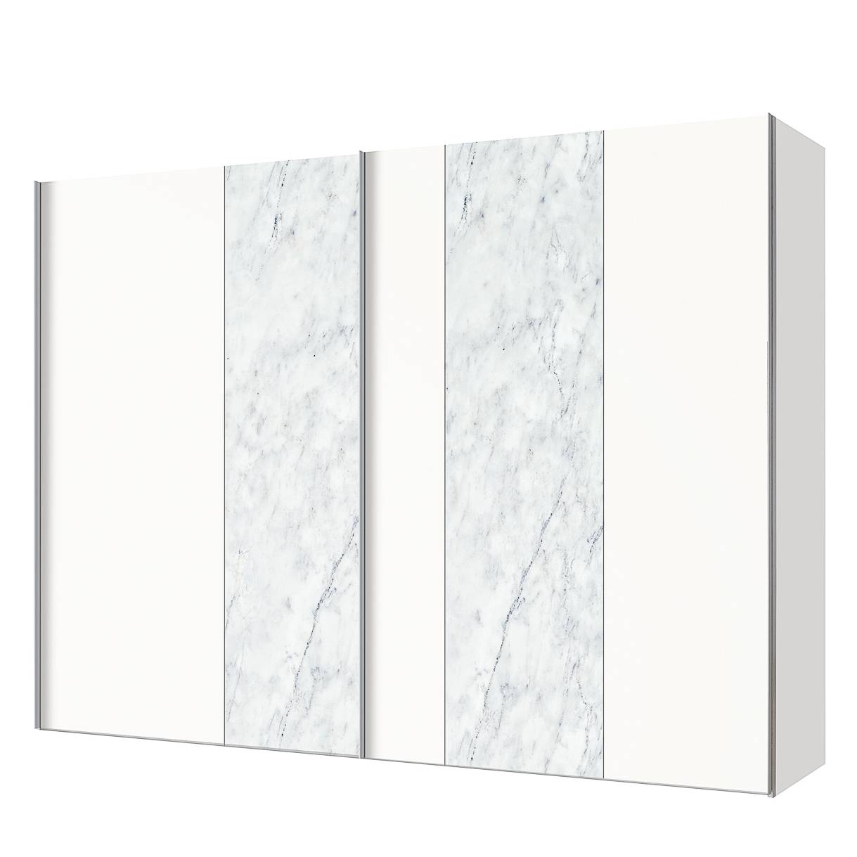 goedkoop Zweefdeurkast Cando Marmer look Poolwit 250cm 2 deurs Express Mobel