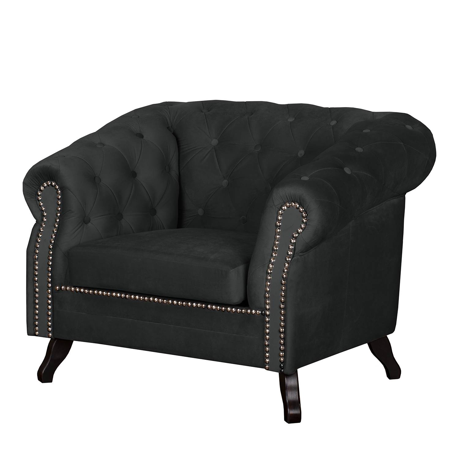 home24 Jack & Alice Sessel Benavente II Dunkelgrau Microfaser 108x84x88 cm (BxHxT)