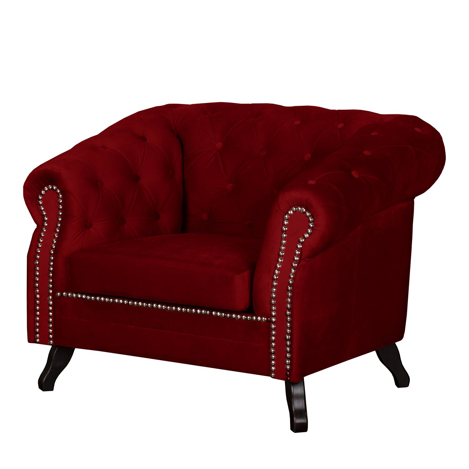 home24 Jack & Alice Sessel Benavente II Rot Microfaser 108x84x88 cm (BxHxT)