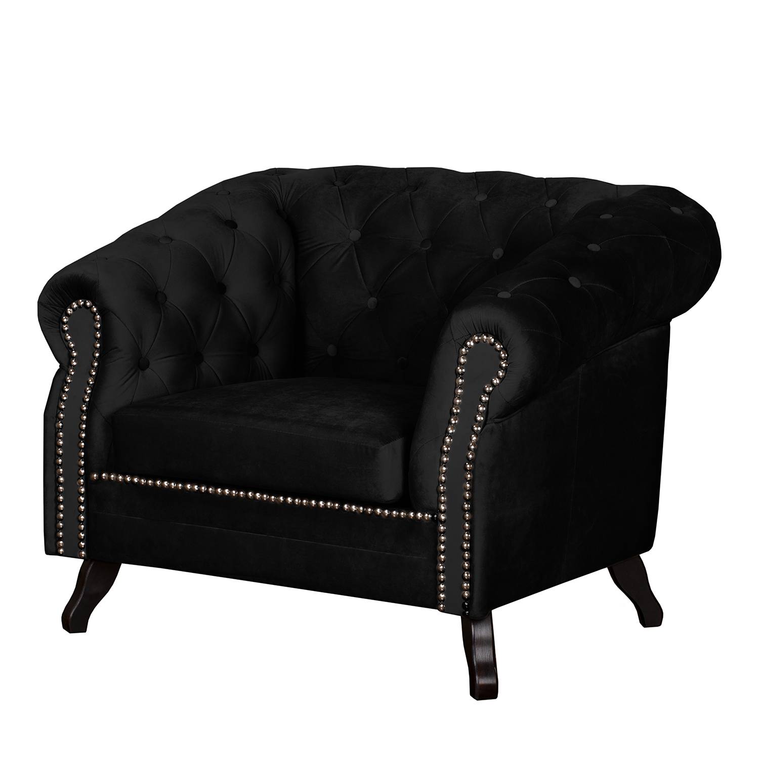 home24 Jack & Alice Sessel Benavente II Schwarz Microfaser 108x84x88 cm (BxHxT)