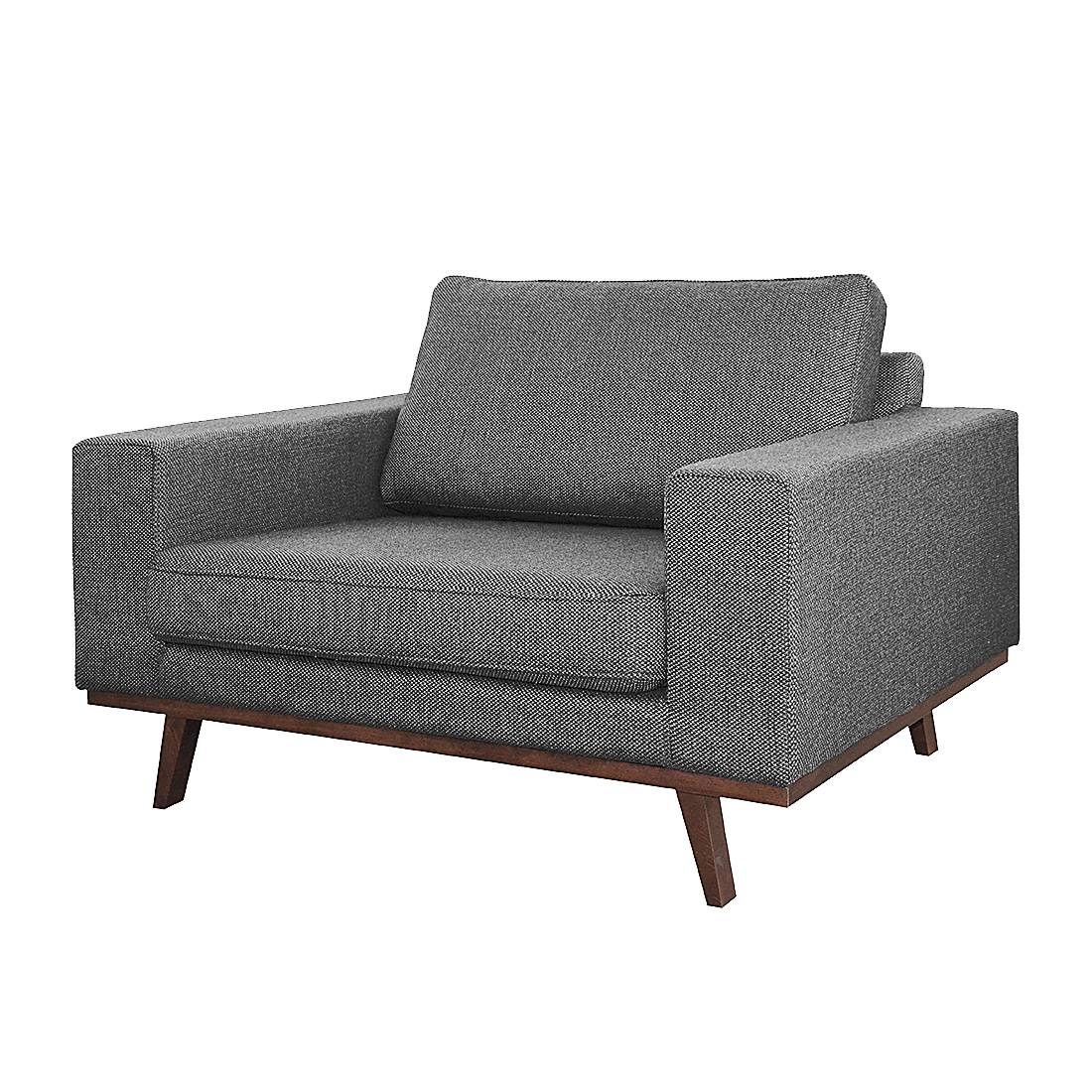 home24 Mørteens Sessel Billund Grau Strukturstoff 122x84x91 cm (BxHxT)