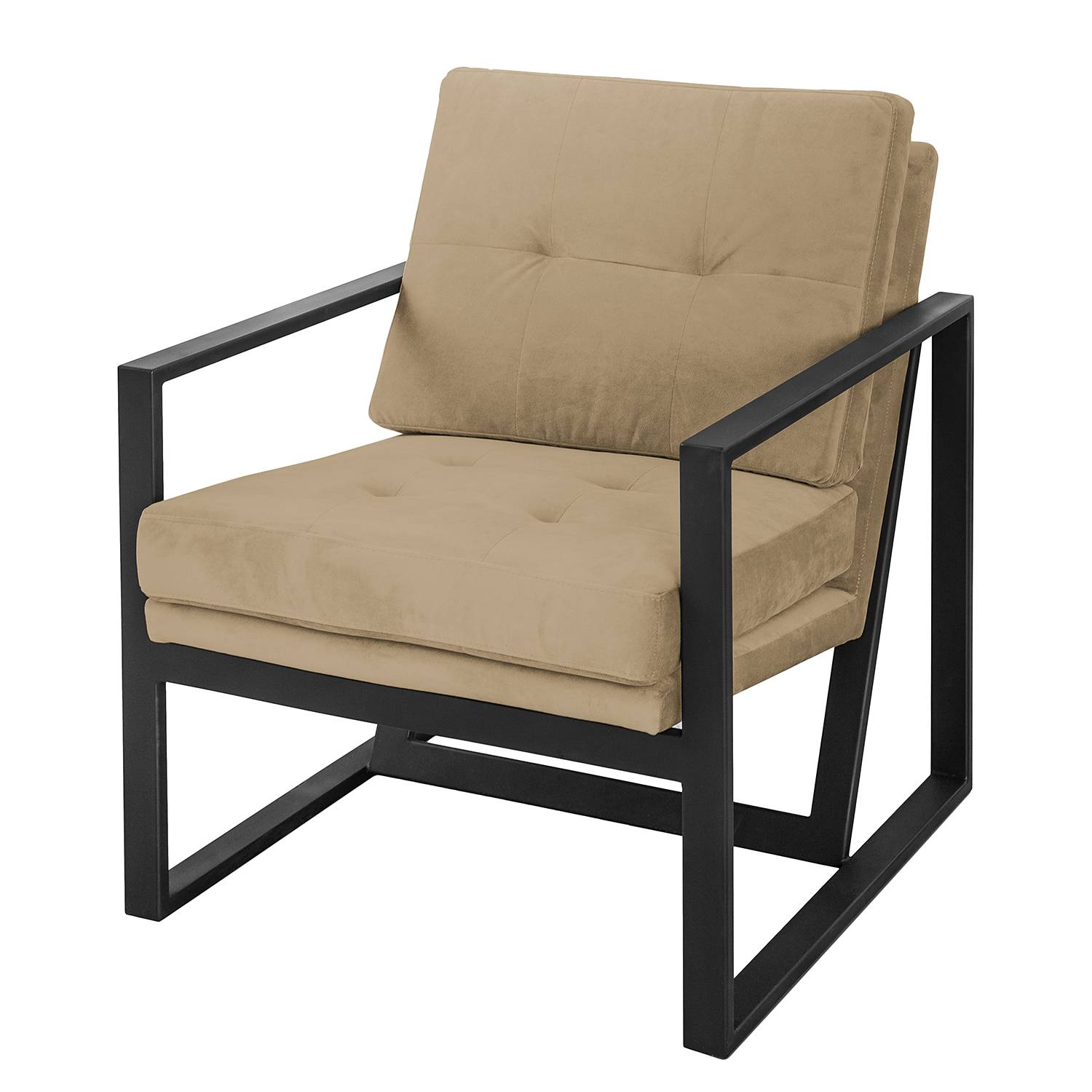 home24 ars manufacti Sessel Brock I Cappuccino Samt 74x82x88 cm (BxHxT)