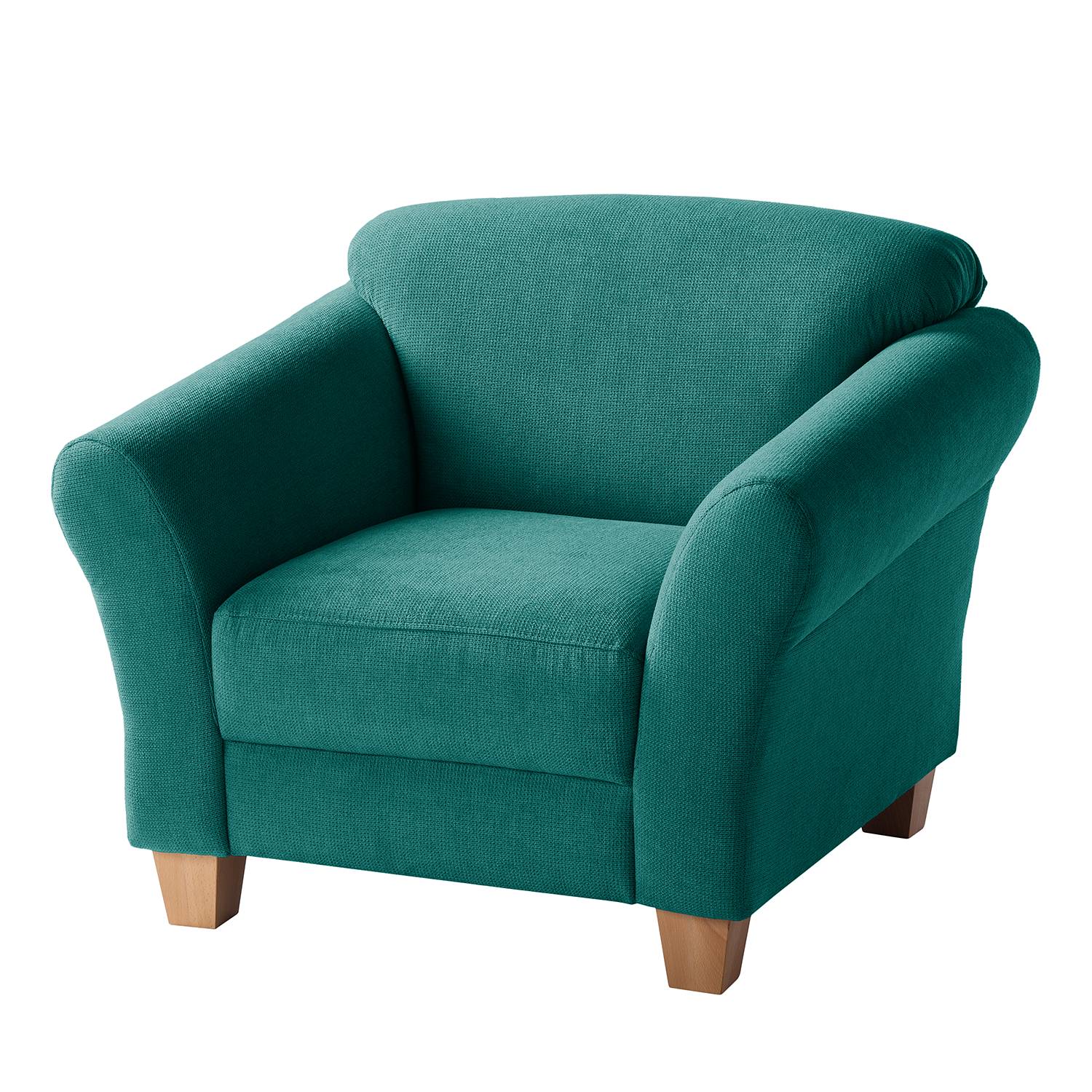 goedkoop Fauteuil Cebu geweven stof Petrolblauw Maison Belfort