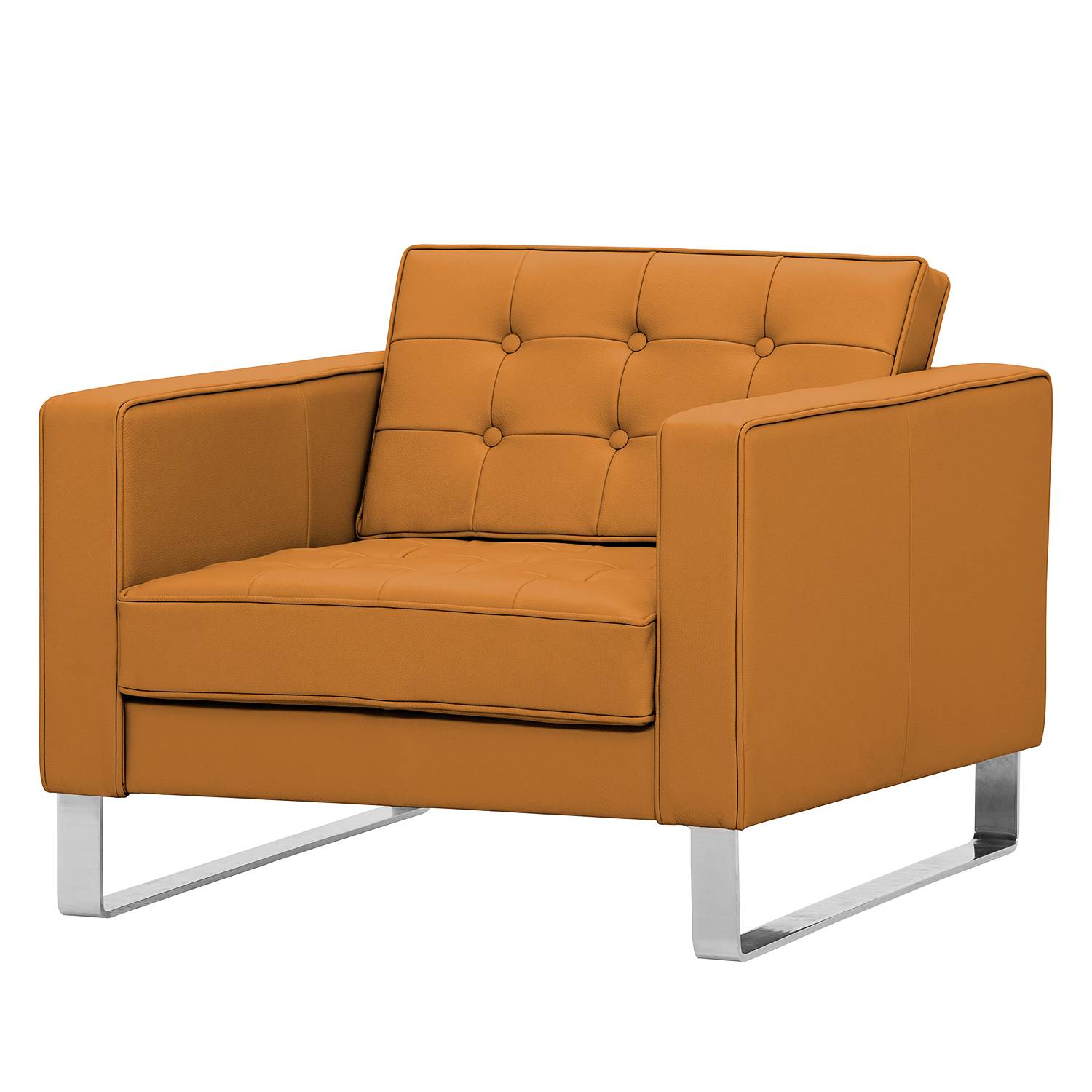 home24 Fredriks Sessel Chelsea Cognac Echtleder 82x68x85 cm (BxHxT)