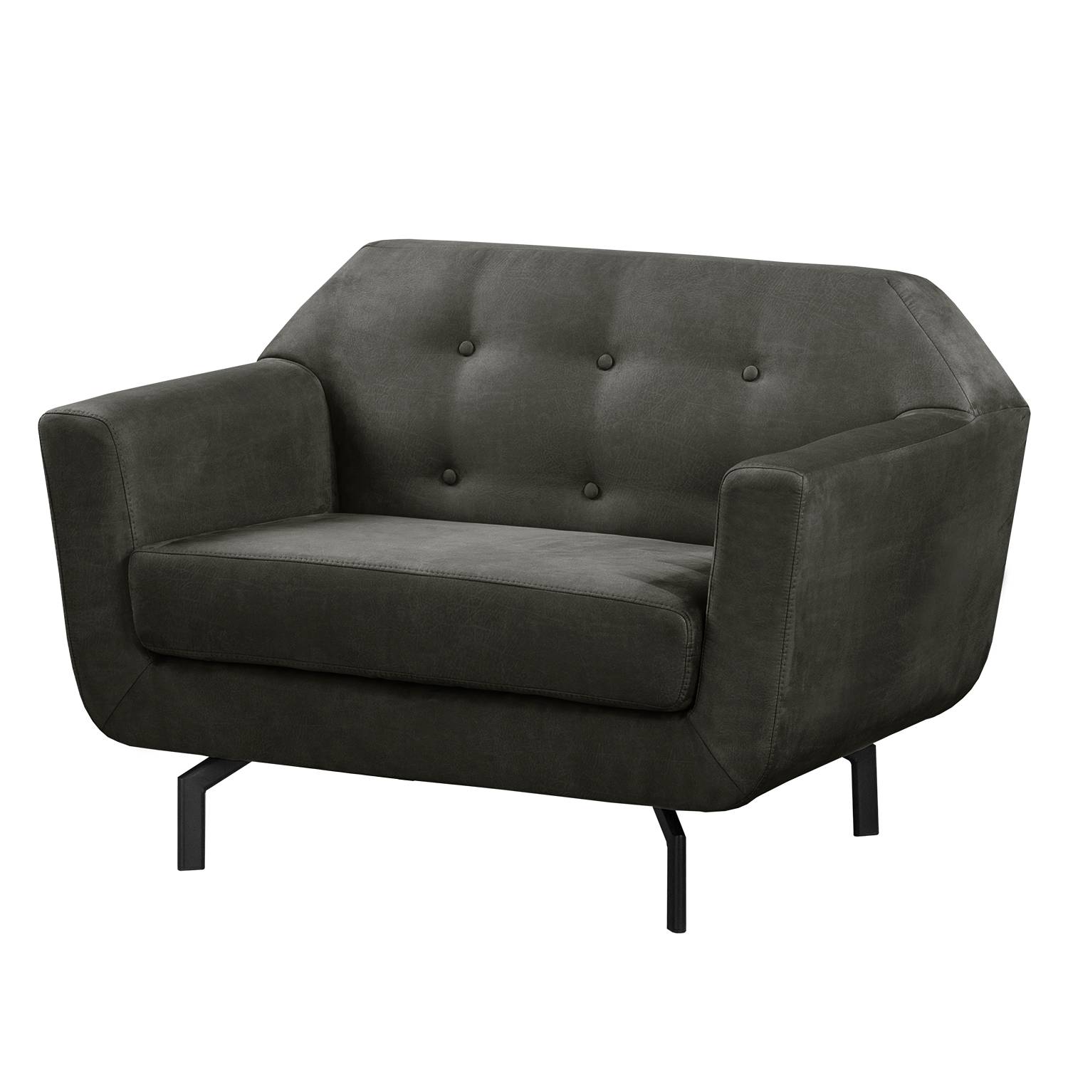 goedkoop Fauteuil Giarra antieke leerlook Donkergrijs Morteens