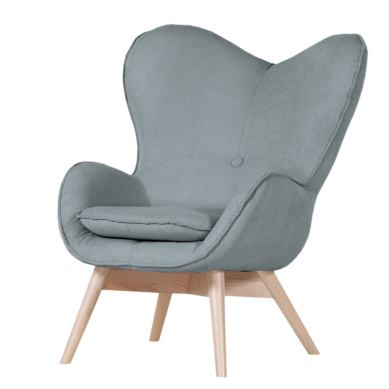 home24 Norrwood Sessel Gizo Taubengrau Microfaser 86x100x92 cm (BxHxT)