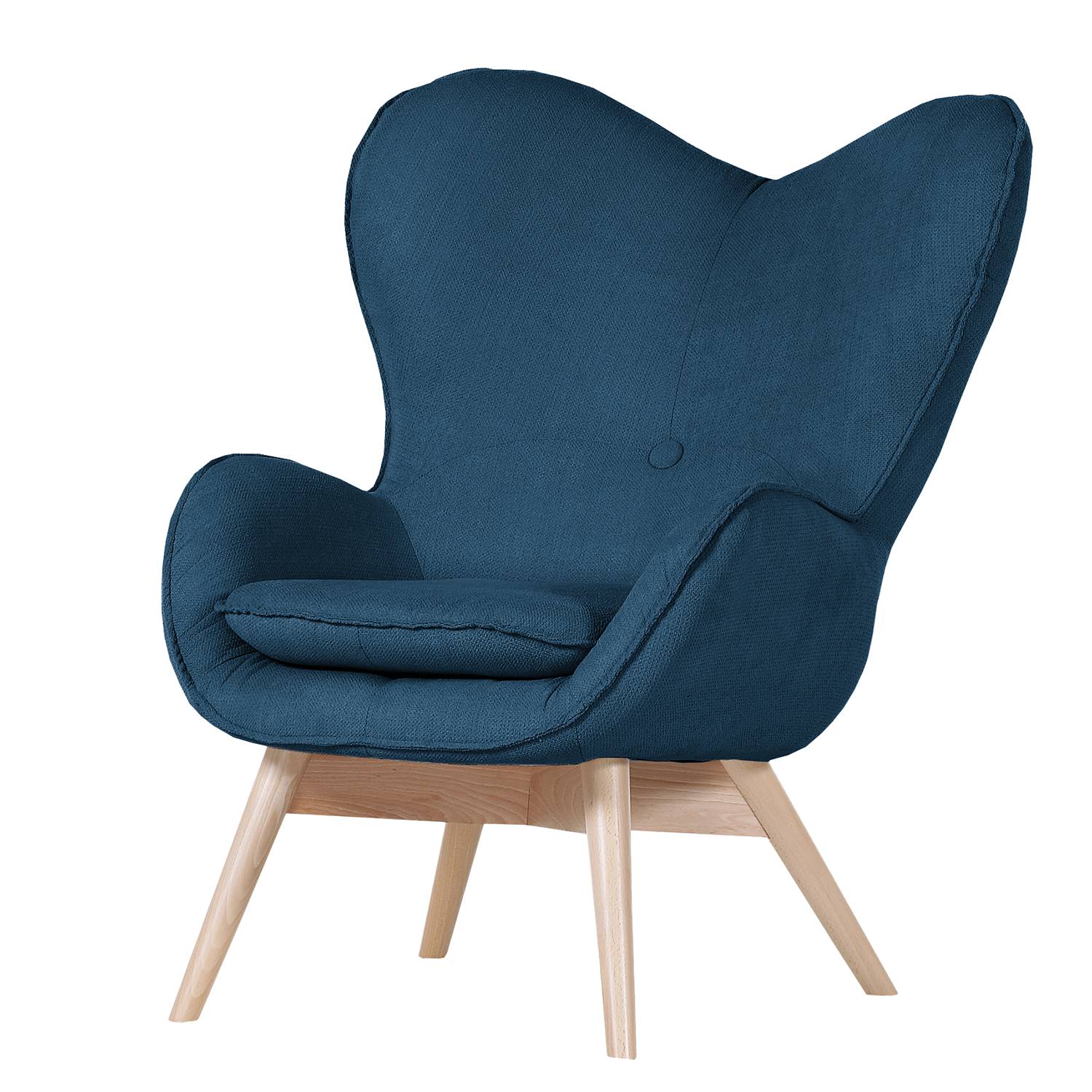 home24 Norrwood Sessel Gizo Jeansblau Microfaser 86x100x92 cm (BxHxT)