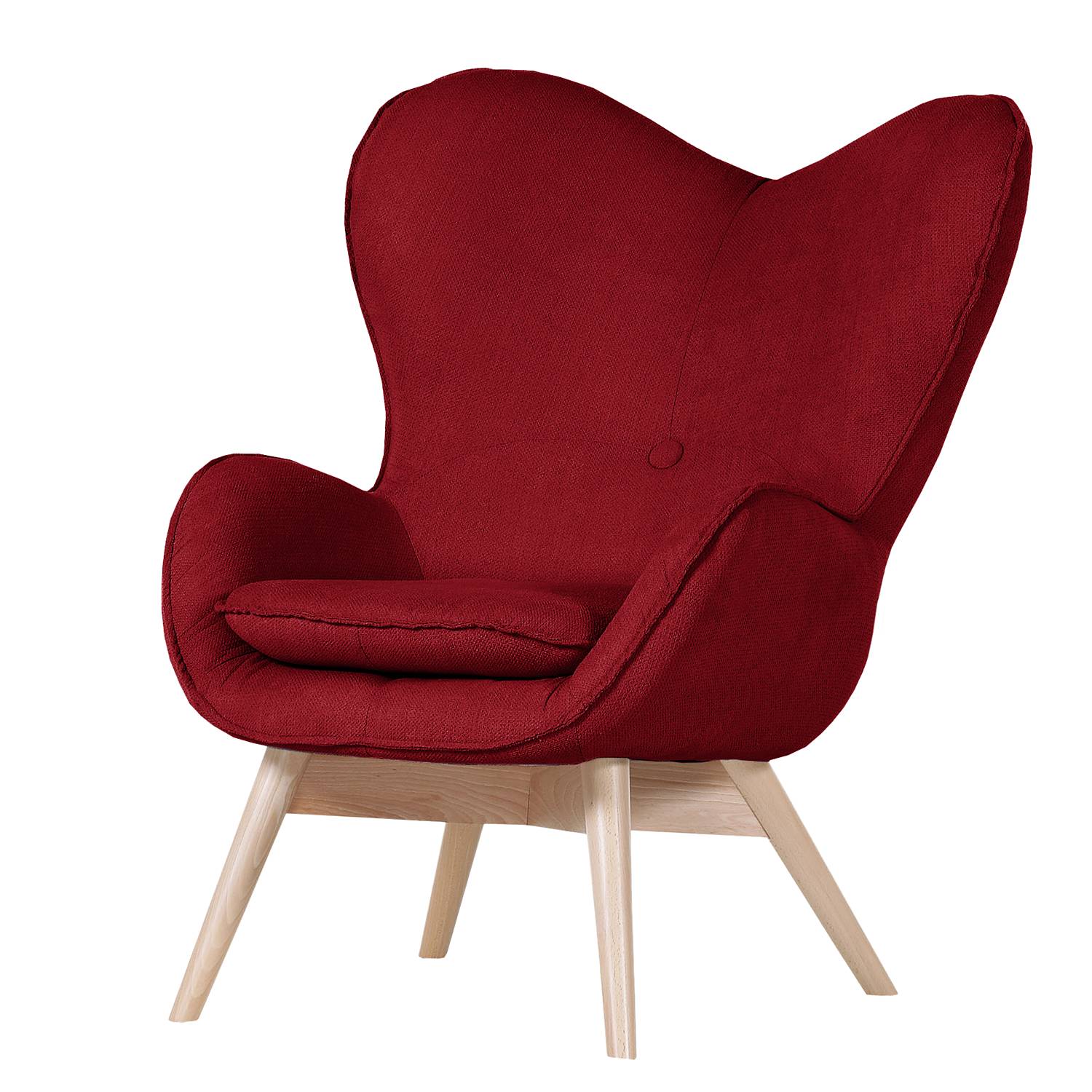 home24 Norrwood Sessel Gizo Kirschrot Microfaser 86x100x92 cm (BxHxT)