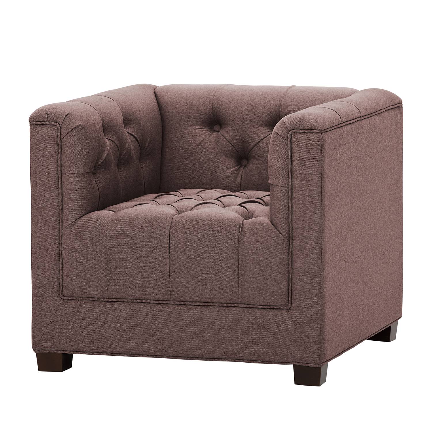 goedkoop Fauteuil Grand geweven stof Stof Milan Grijs Marron Maison Belfort