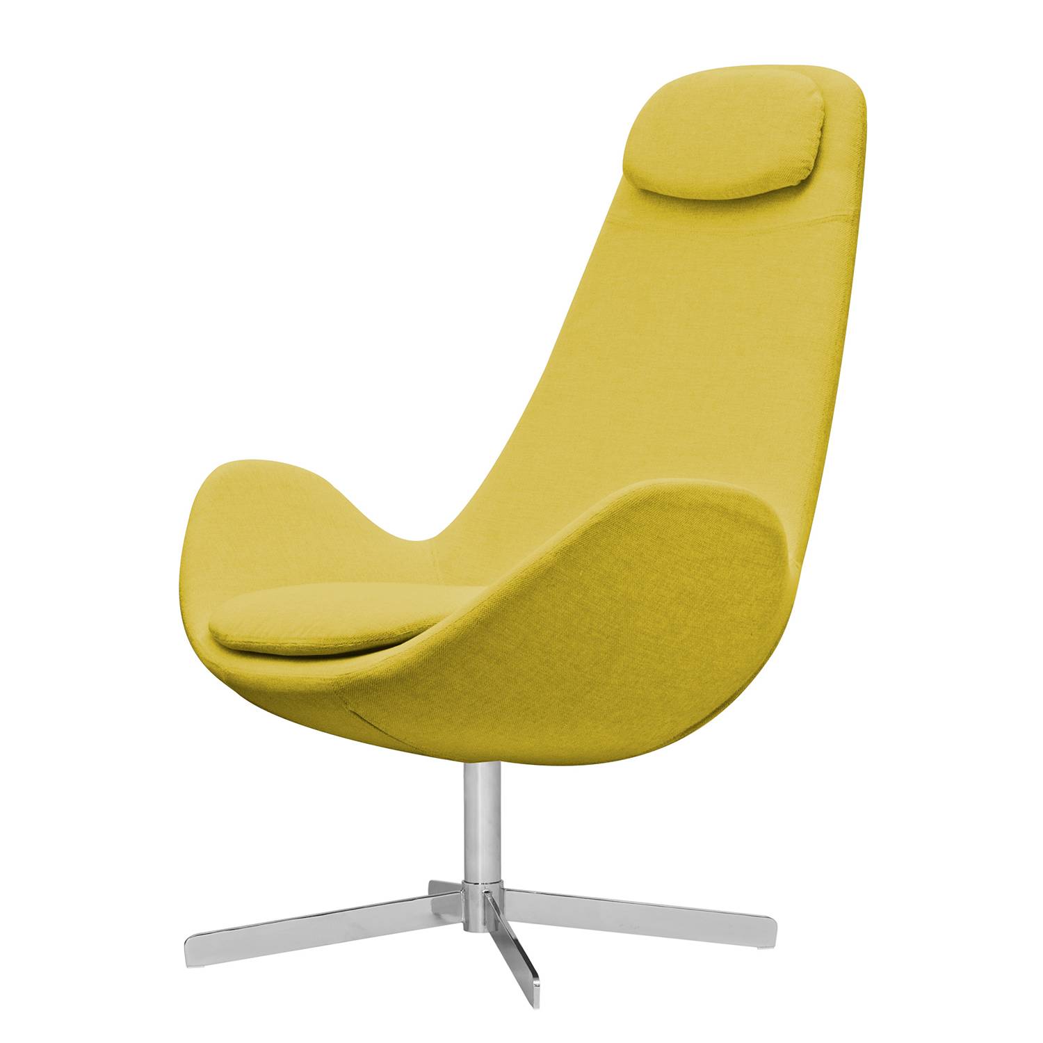 goedkoop Fauteuil Houston I geweven stof Chroom Stof Milan Geel Studio Copenhagen