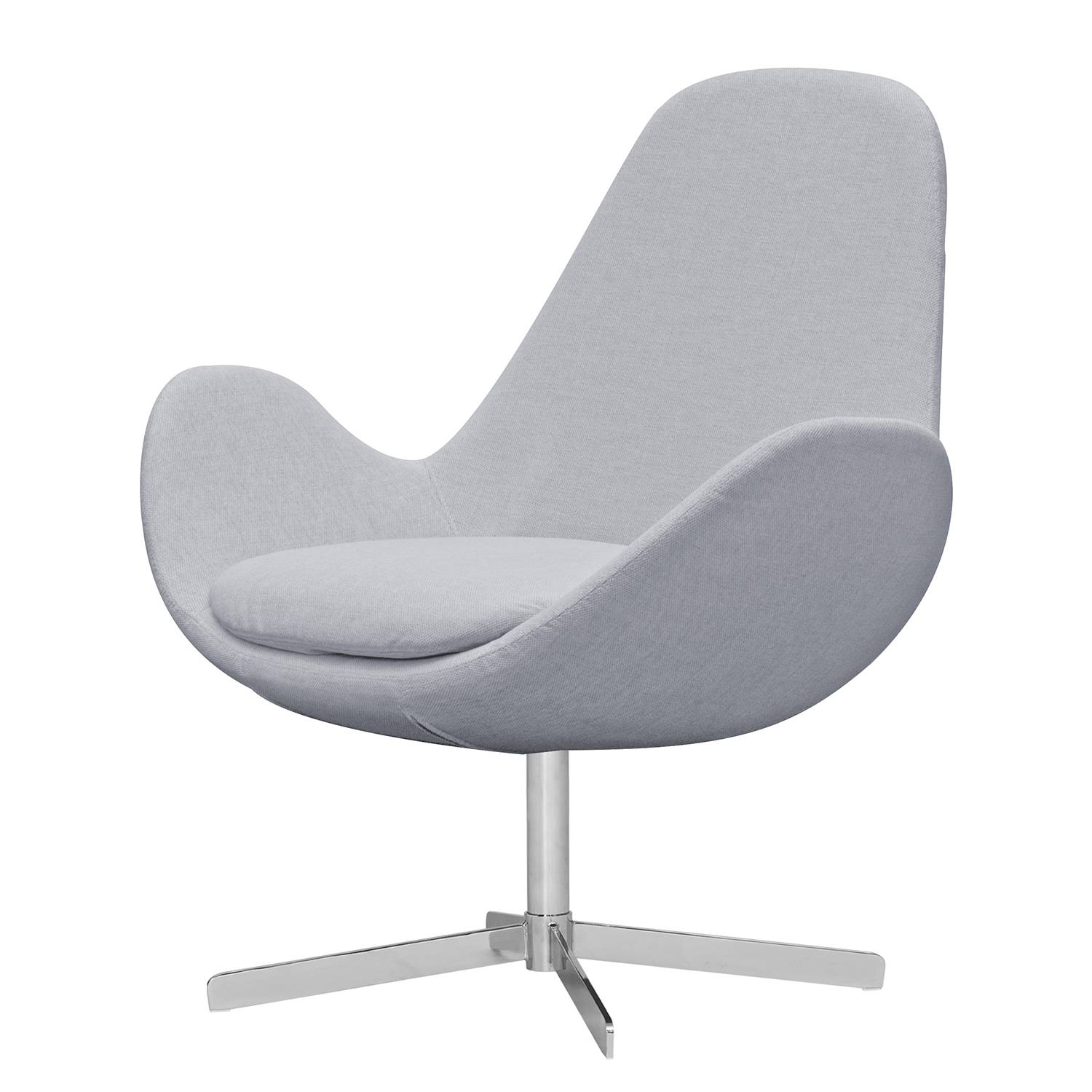 goedkoop Fauteuil Houston II geweven stof Chroom Stof Milan Lichtgrijs Studio Copenhagen