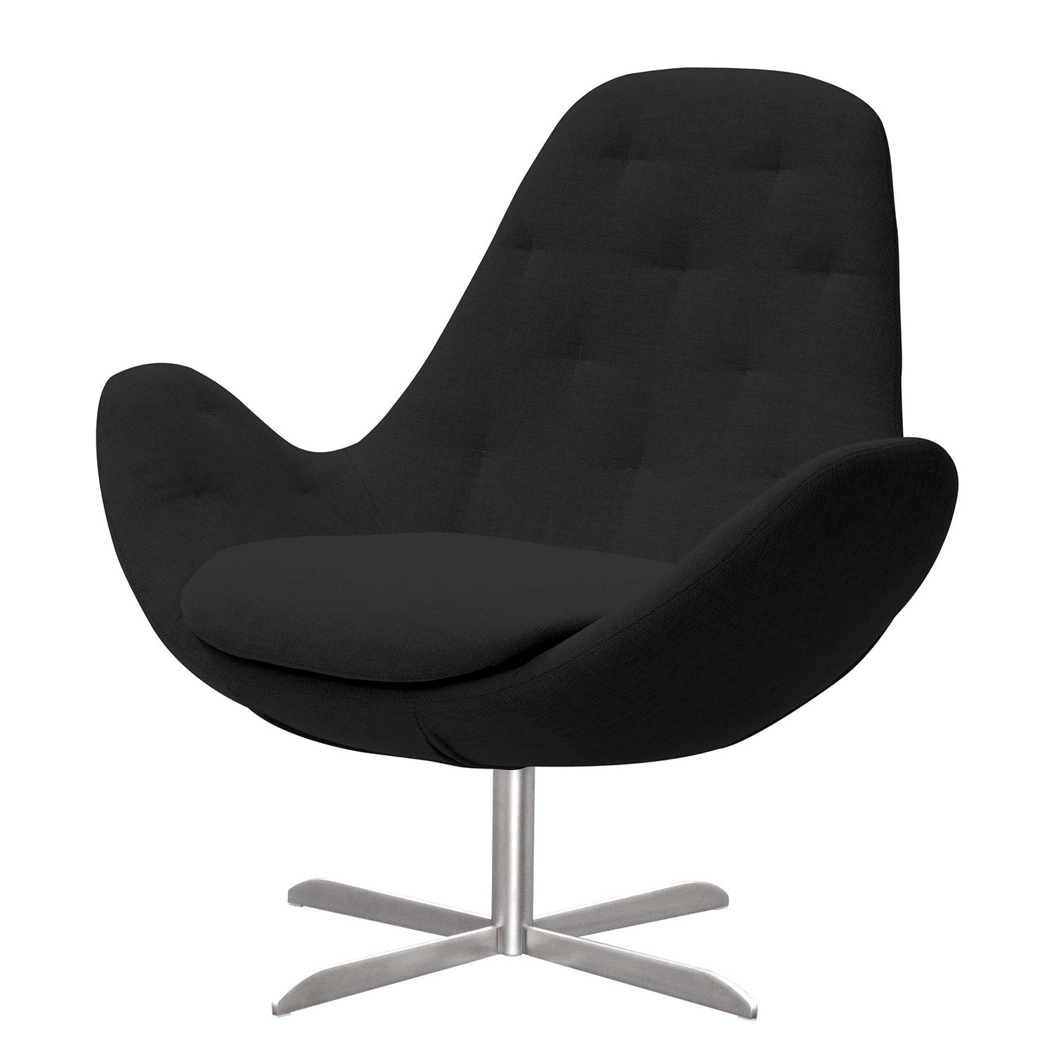 goedkoop Fauteuil Houston IV geweven stof Roestvrij staal Stof Saia Antraciet Studio Copenhagen