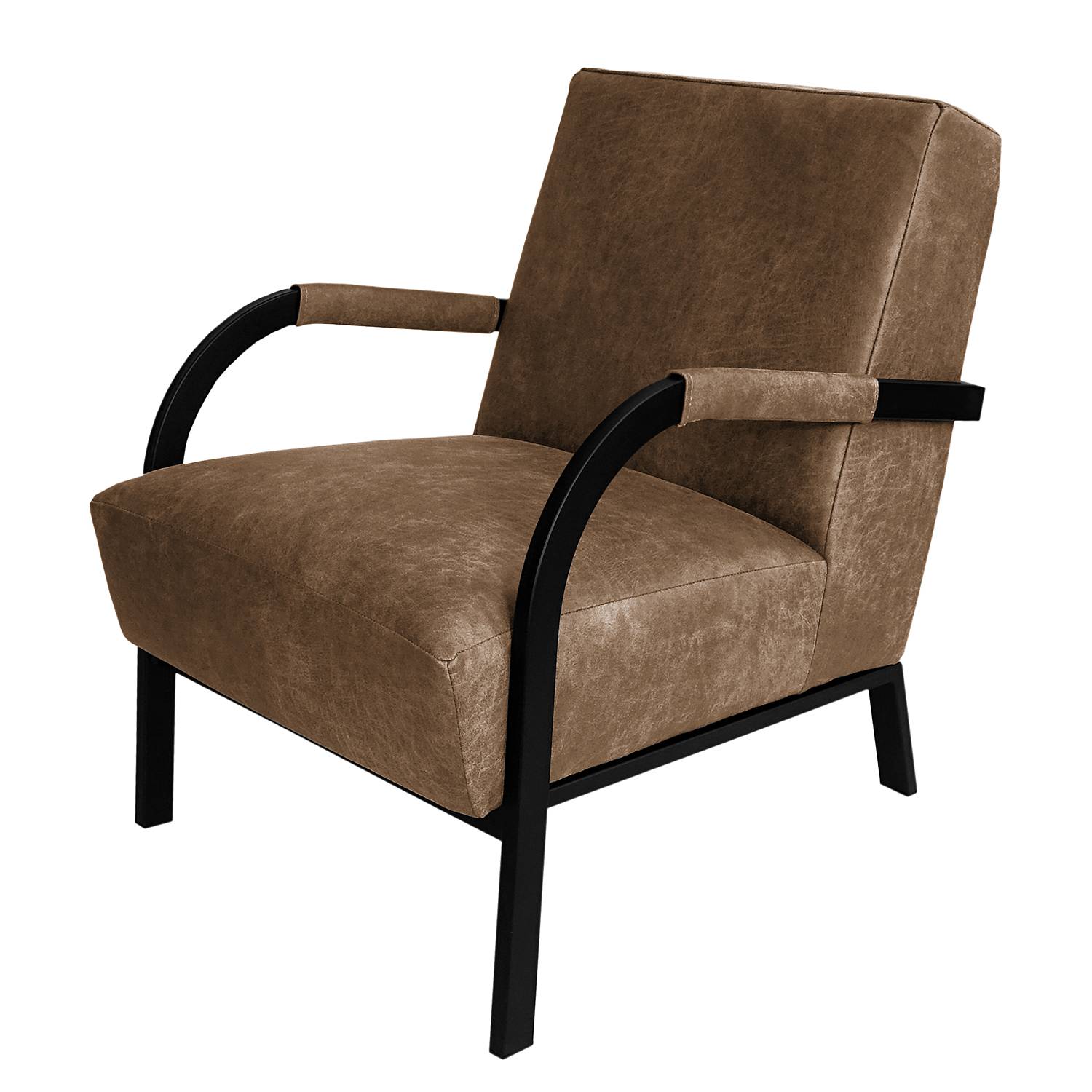 goedkoop Fauteuil Hoxie antieke leerlook Cubanit ars manufacti