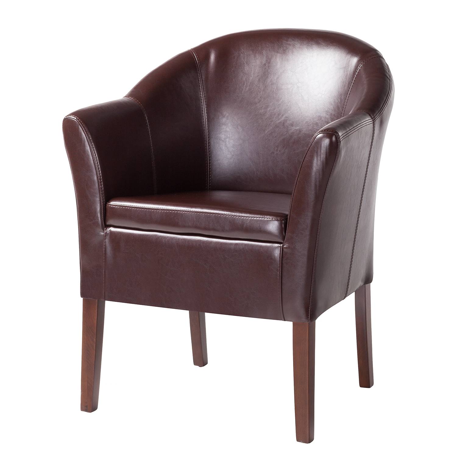 goedkoop Fauteuil Kingston bruin kunstleer lichtbruin Maison Belfort