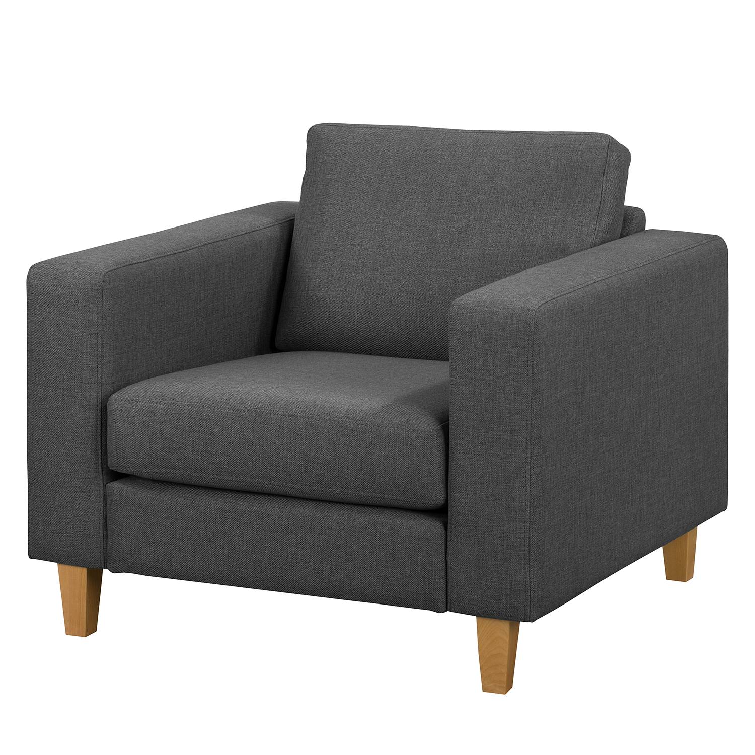 home24 Ars Natura Sessel Maison Dunkelgrau Webstoff 90x68x87 cm (BxHxT)