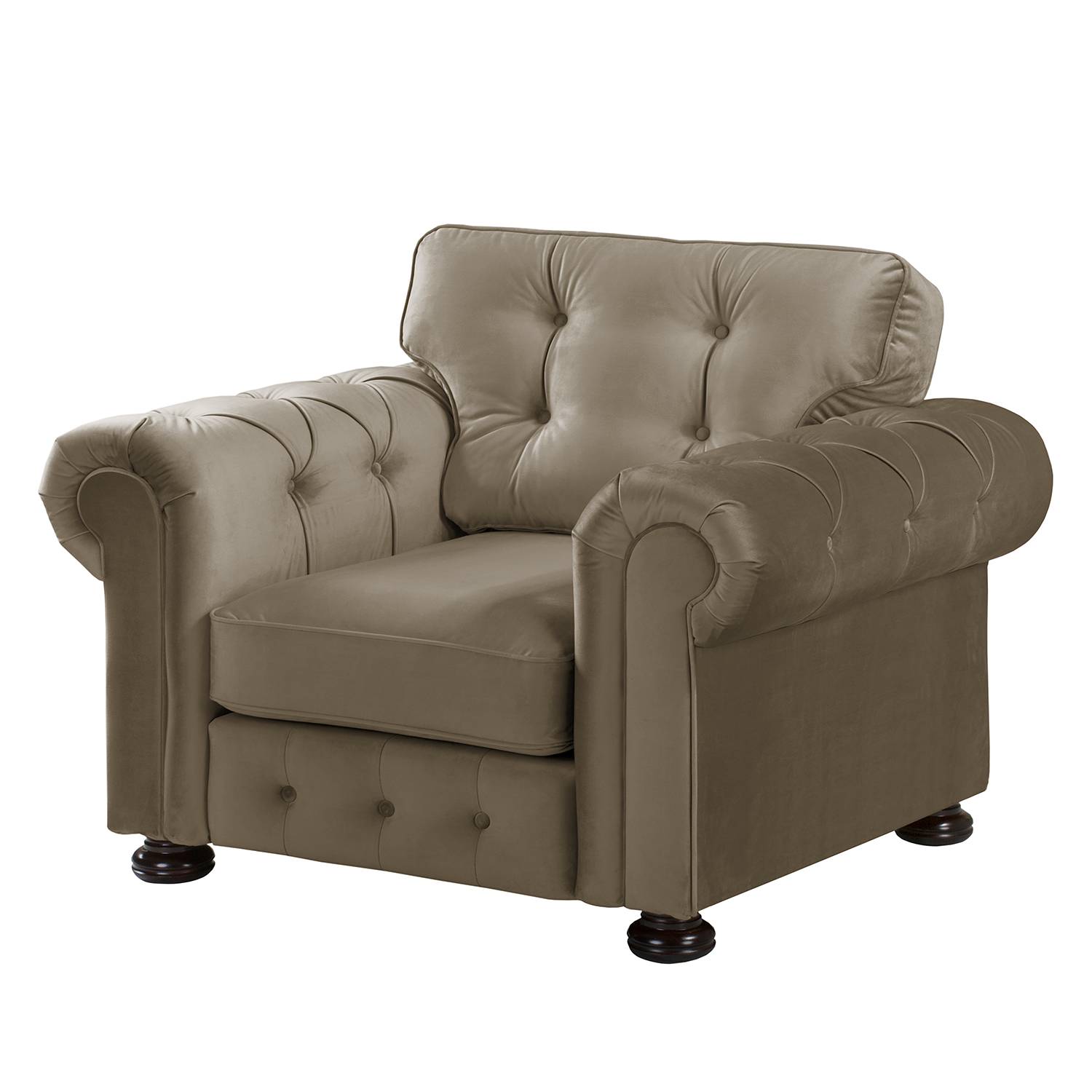 goedkoop Fauteuil Marau fluweel Latte Macchiattokleurig reconcept