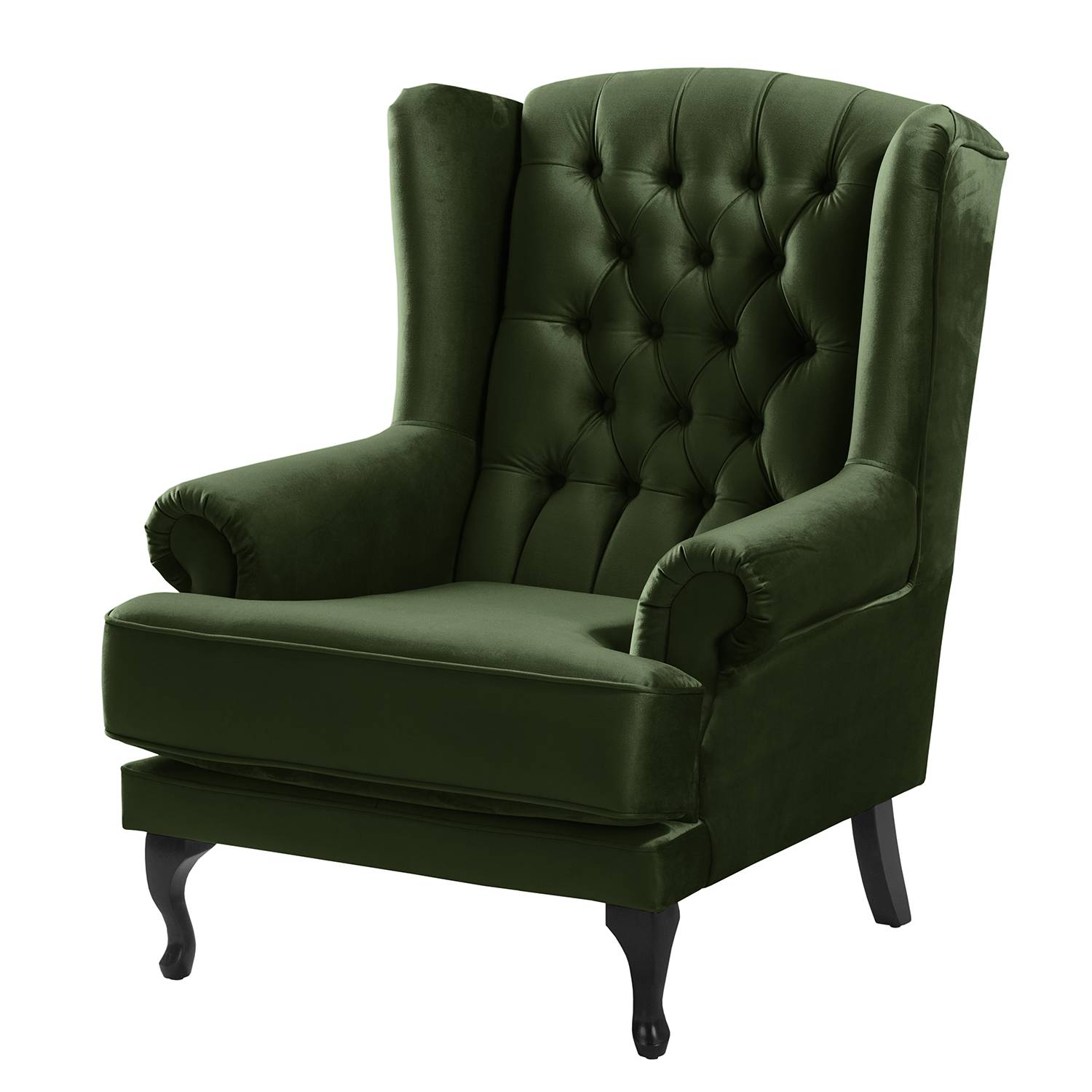 goedkoop Oorfauteuil Miscol fluweel Zonder hocker Antiek groen Maison Belfort