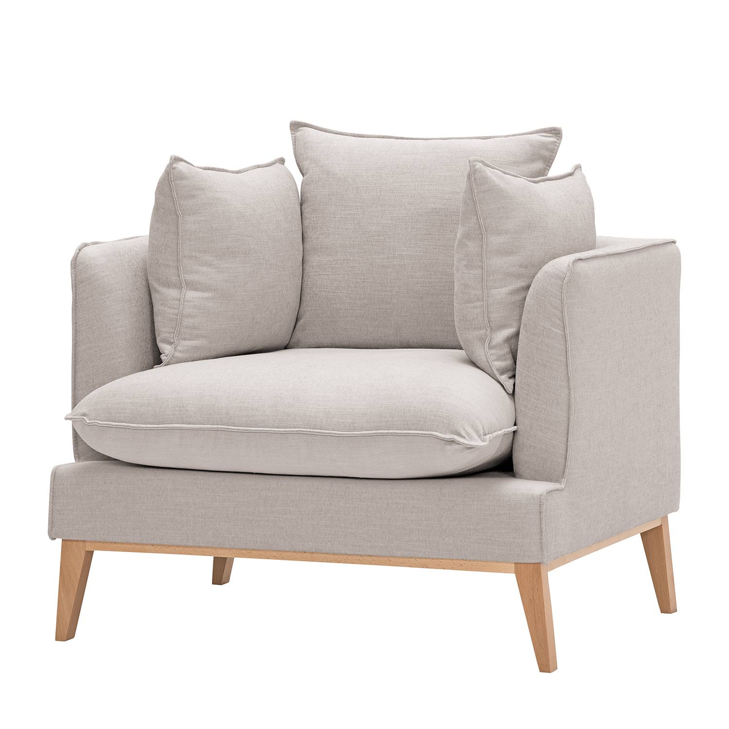 goedkoop Fauteuil Sulviken geweven stof Stof Mera Beige Grijs Morteens
