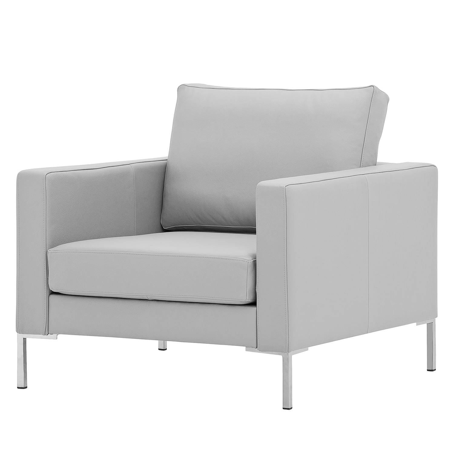 goedkoop Fauteuil Portobello echt leer Hoekige voet Echt leer Gad Grijs Fredriks