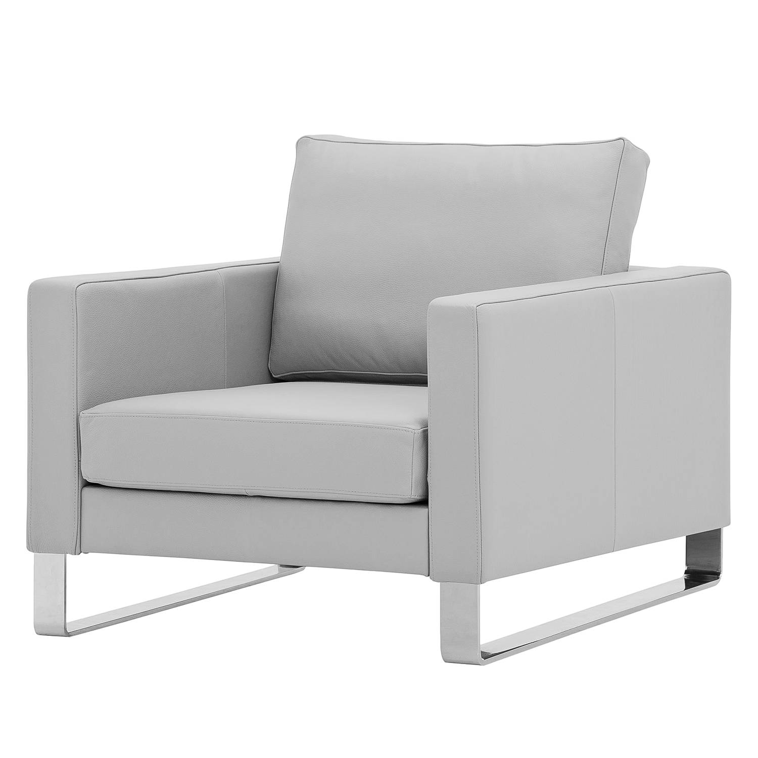 goedkoop Fauteuil Portobello echt leer Beugelpoten Echt leer Gad Grijs Fredriks