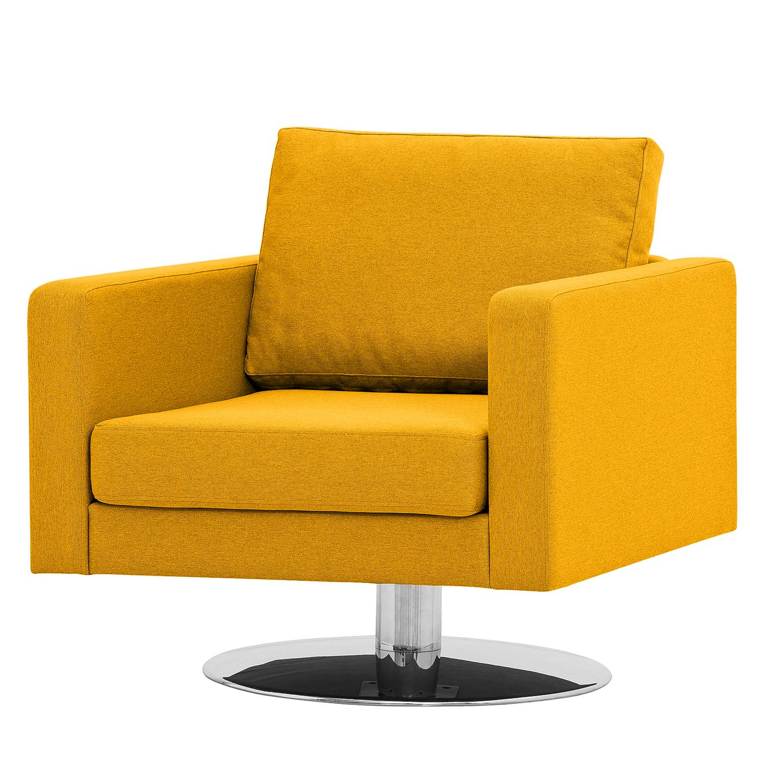 goedkoop Draaifauteuil Portobello geweven stof Stof Selva Mosterdgeel Fredriks