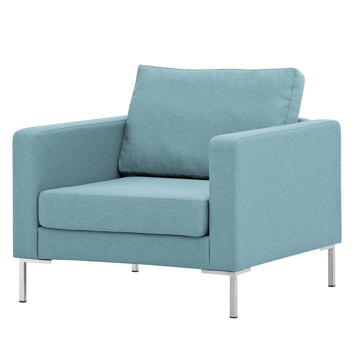 goedkoop Fauteuil Portobello geweven stof Hoekige voet Stof Selva Lichtblauw Fredriks
