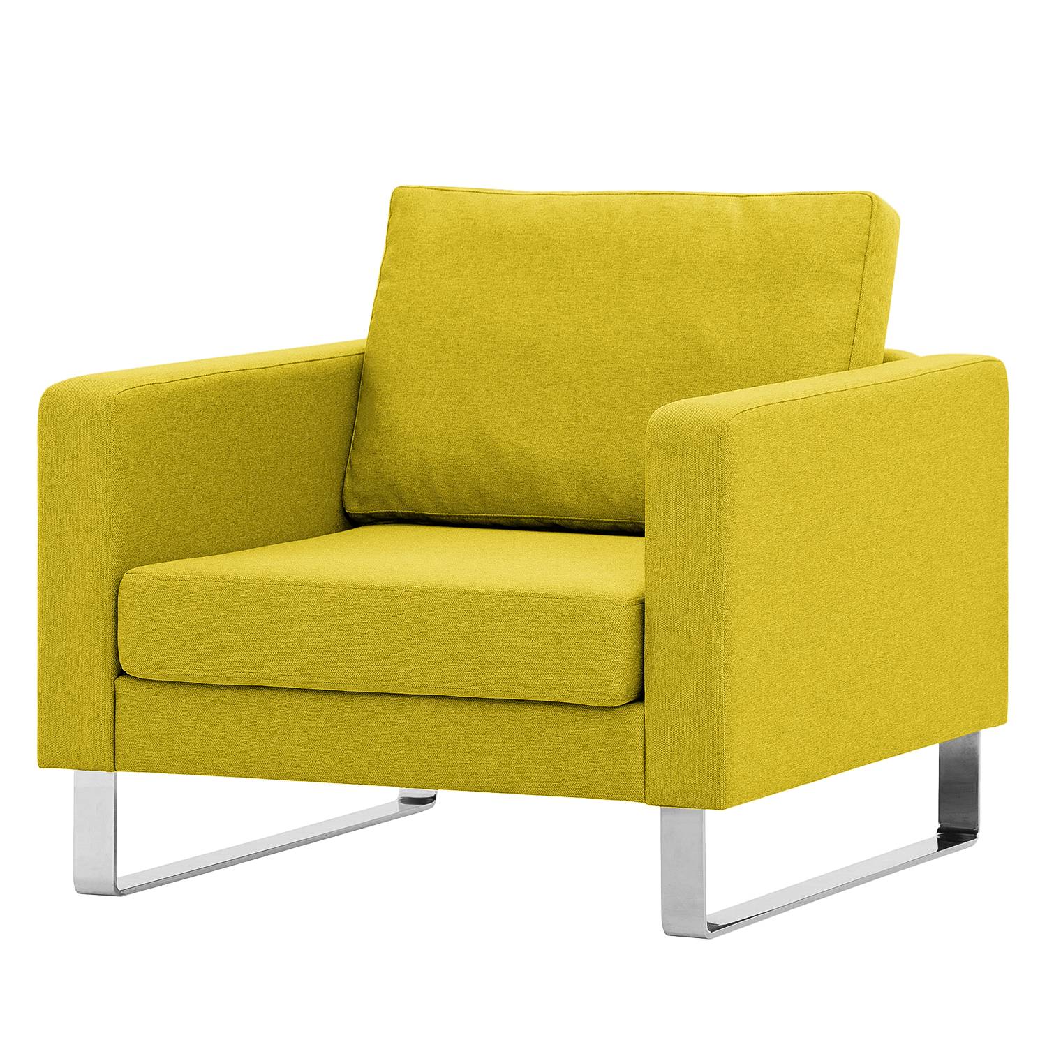 goedkoop Fauteuil Portobello geweven stof Beugelpoten Stof Milan Geel Fredriks