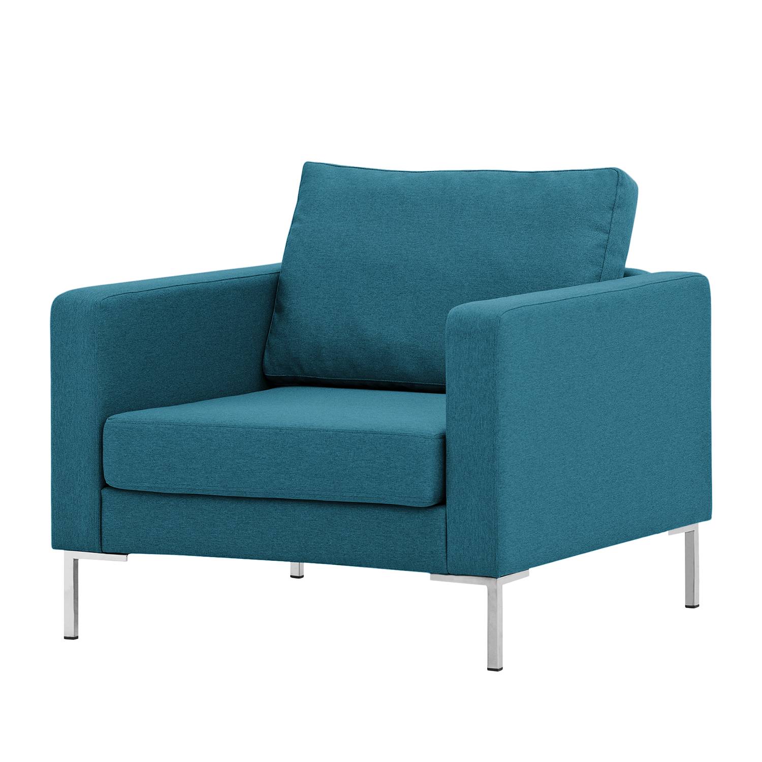 goedkoop Fauteuil Portobello geweven stof Hoekige voet Stof Ramira Turquoise Fredriks