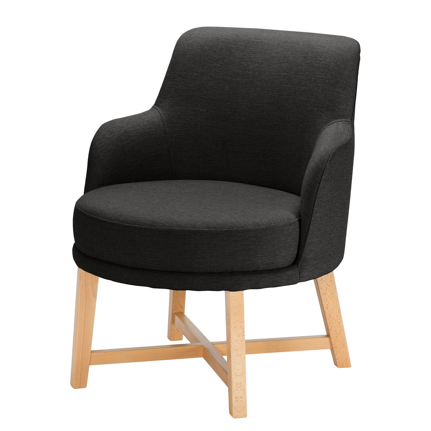home24 Mørteens Sessel Siabu Anthrazit Strukturstoff 67x79x68 cm (BxHxT)