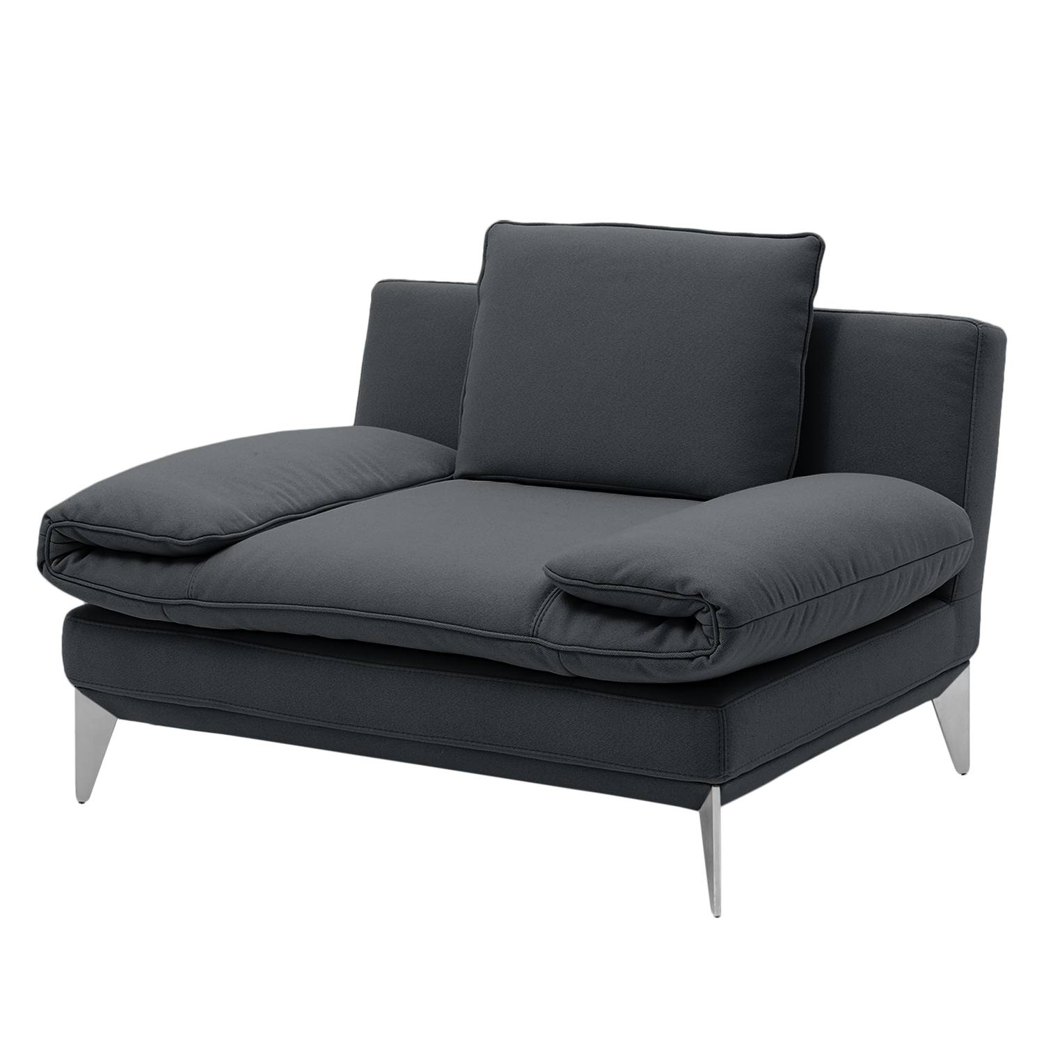 goedkoop Fauteuil Smoky Bay geweven stof Donkergrijs Verstelbare armleuningen reconcept