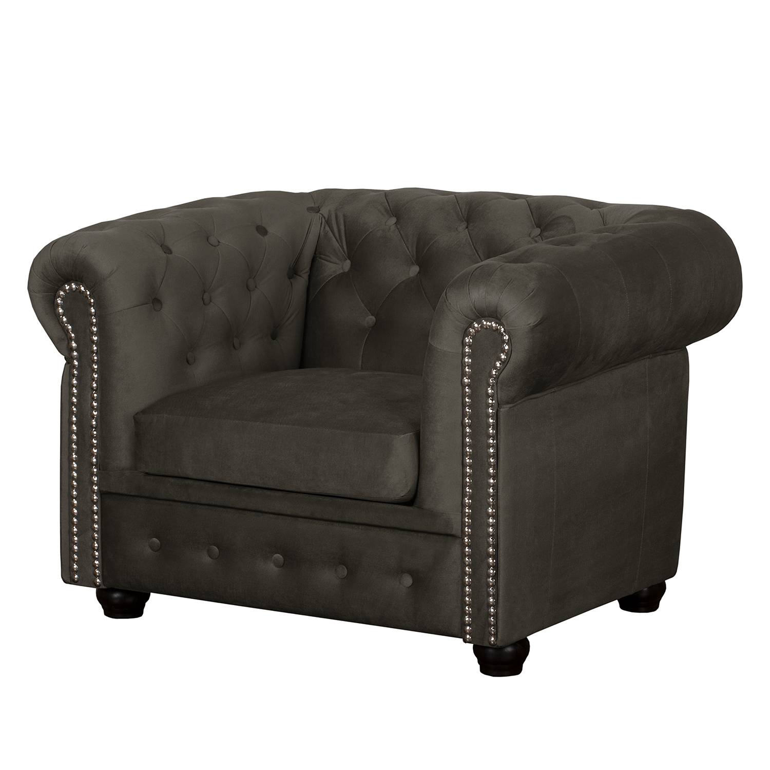 home24 Jack & Alice Sessel Torquay II Kokosnuss Braun Microfaser 107x72x88 cm (BxHxT)