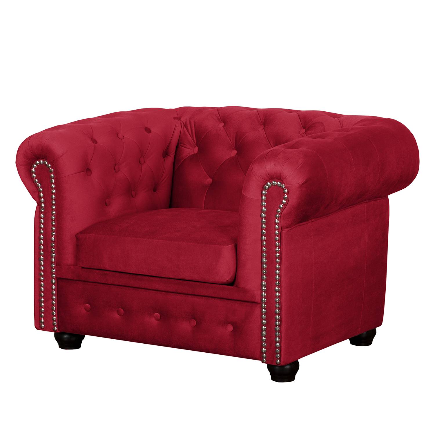 home24 Jack & Alice Sessel Torquay II Rot Microfaser 107x72x88 cm (BxHxT)