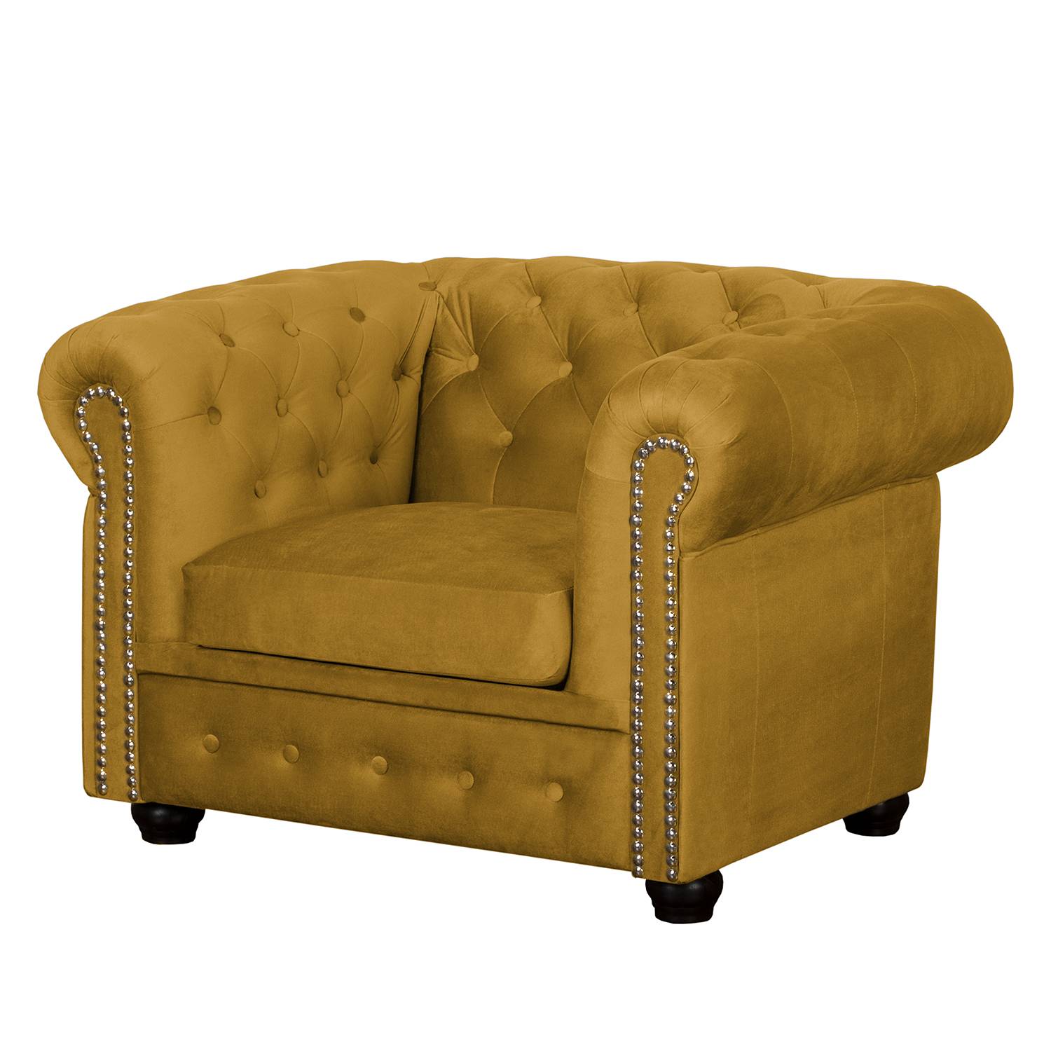 home24 Jack & Alice Sessel Torquay II Senfgelb Microfaser 107x72x88 cm (BxHxT)