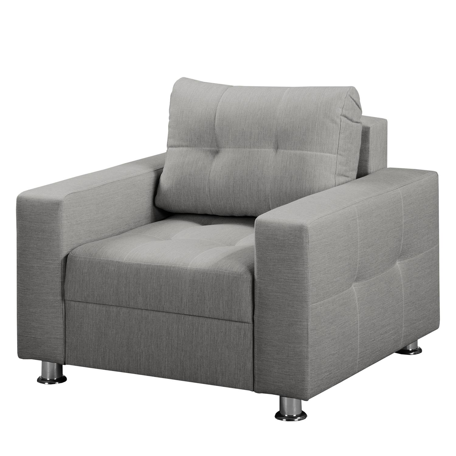 home24 Modoform Sessel Upwell Platin Strukturstoff 98x96x90 cm (BxHxT)