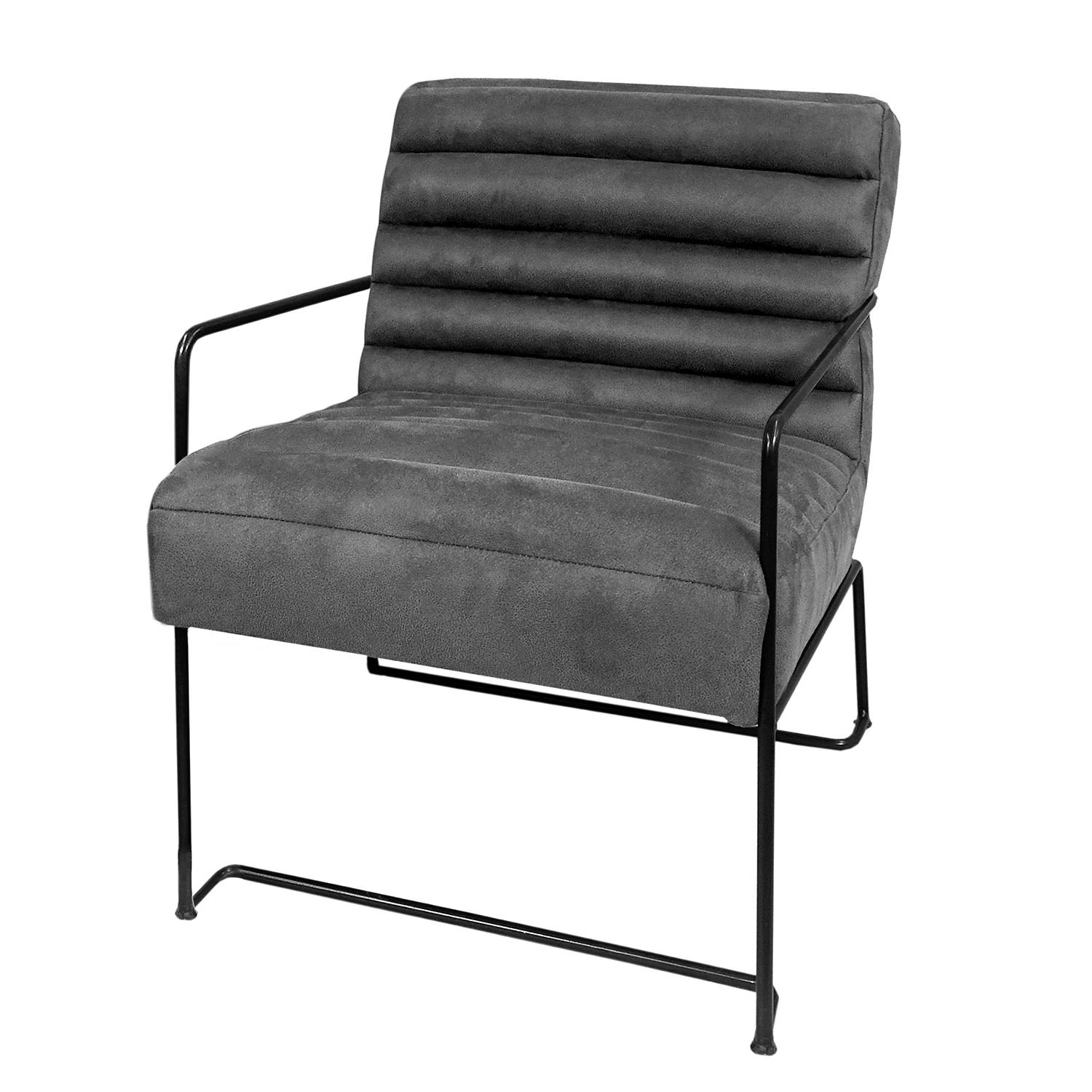home24 ars manufacti Sessel Voda II Grau Strukturstoff 63x81x78 cm (BxHxT)