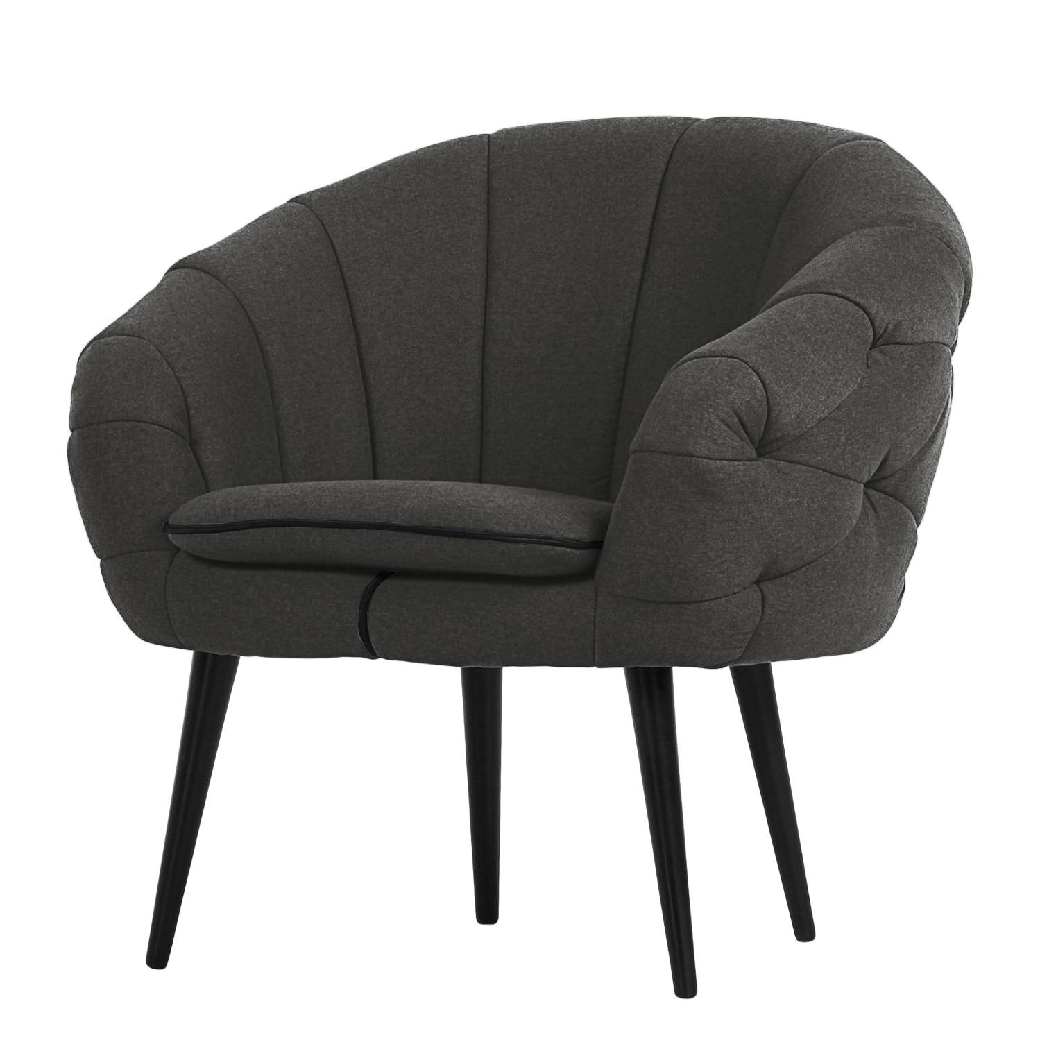 goedkoop Fauteuil Weilar geweven stof Vintage Grijs loftscape